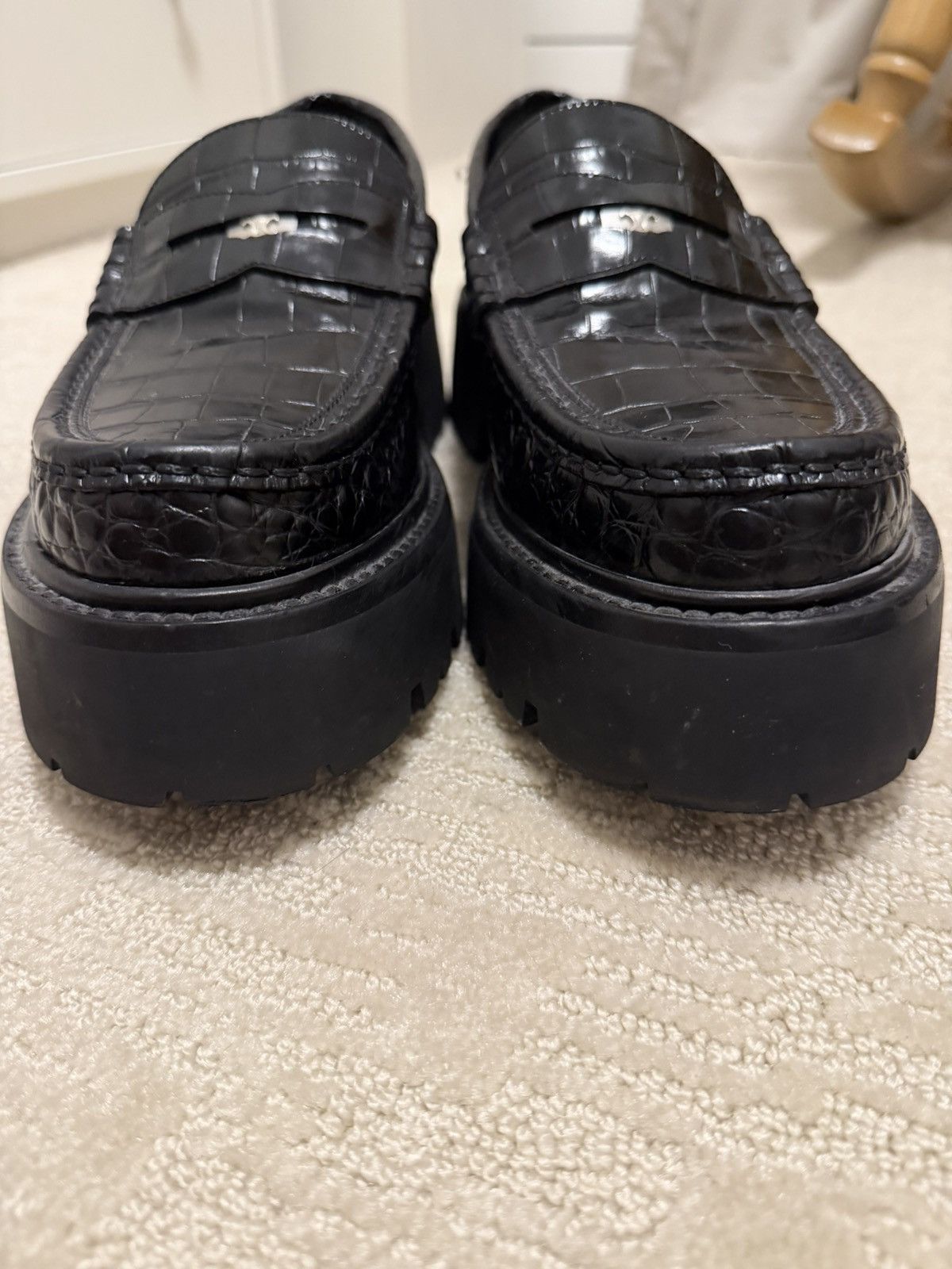 Celine Bulky Crocodile Stamped Calfskin Penny Loafer Size US 9 / EU 42 - 9 Thumbnail