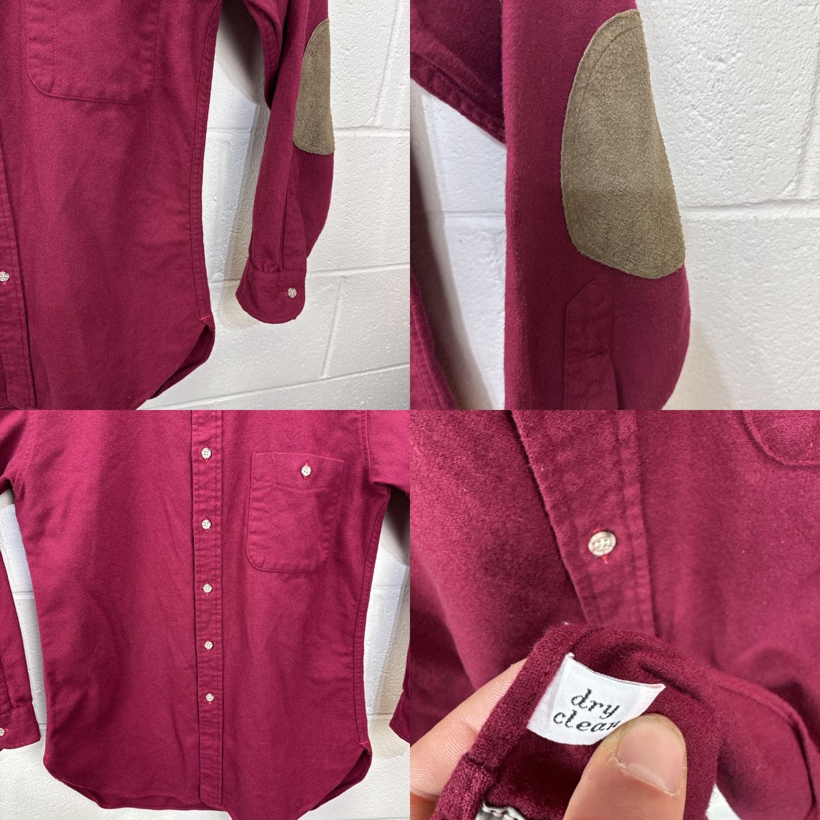 Pendleton VTG Pendleton Flannel Shirt Medium Burgundy Elbow Patches Pure Virgin Wool USA Size US M / EU 48-50 / 2 - 8 Thumbnail