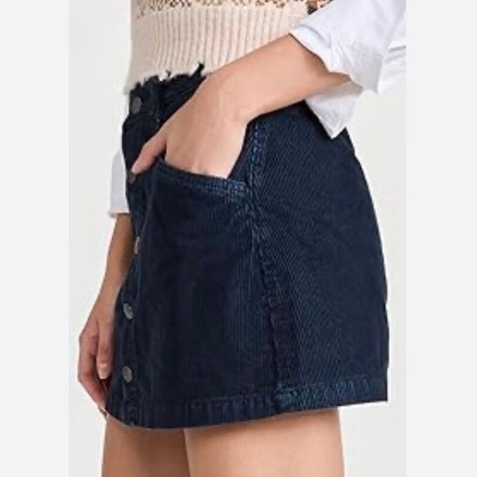 Free People Free People Ray Cord Mini Skirt Ebony Blue Women's XS 0 Size 25" / US 0 / IT 36 - 3 Thumbnail