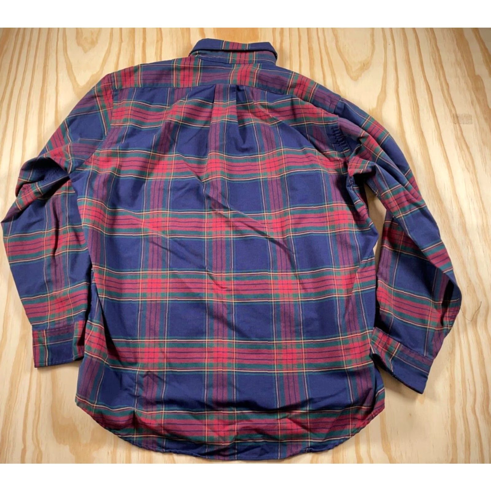 Vintage VINTAGE L.L. Bean Shirt Button-Front Plaid Long Sleeve 15.5 XL Red Blue USA Made Men Size US M / EU 48-50 / 2 - 2 Thumbnail