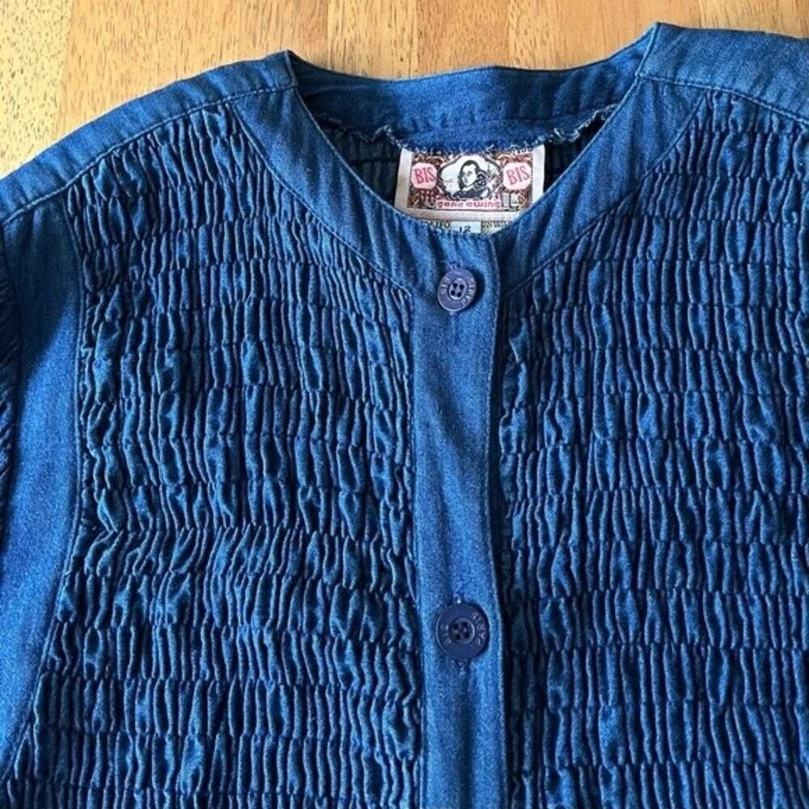 The Unbranded Brand Vintage Gene Ewing BIS wrinkled vintage denim jacket, sz 12 Size XL / US 12-14 / IT 48-50 - 2 Thumbnail