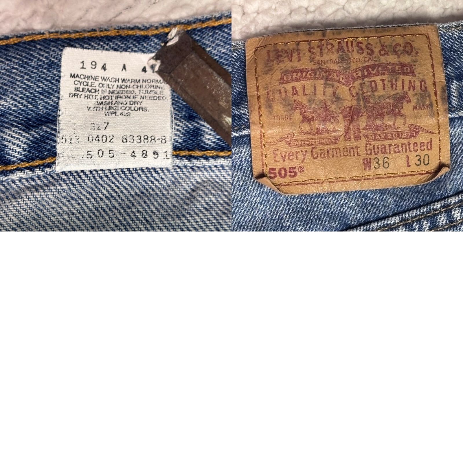 Levi's Levi's 505 Jeans Mens 36x30 Blue Regular Fit Straight Leg Denim Made in USA Size US 36 / EU 52 - 8 Thumbnail