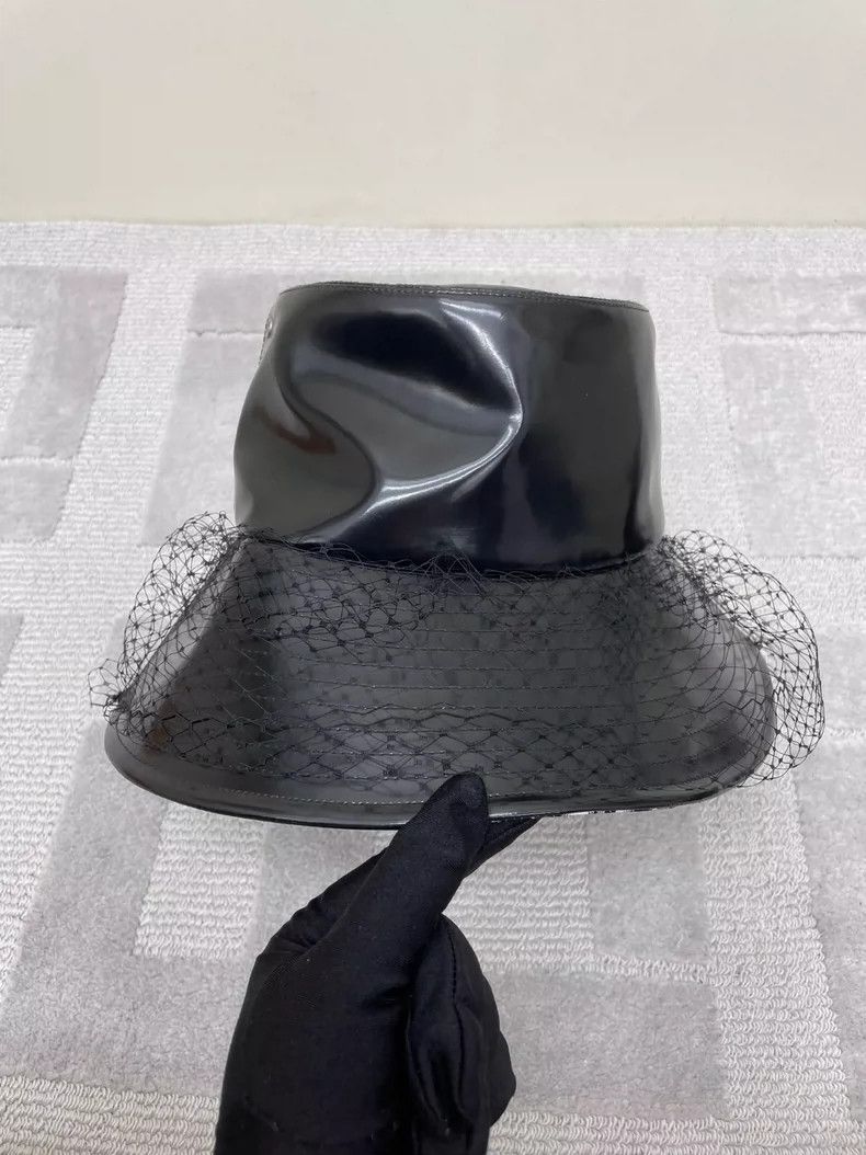 Dior Mesh black leather fisherman's hat 2504-Nextarrow