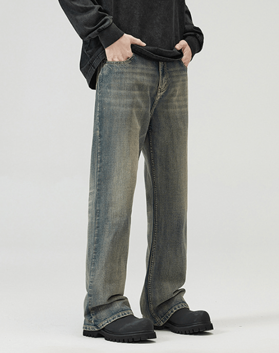 Japanese Brand × Jean American baggy retro scimitar flared distressed jeans Size US 32 / EU 48 - 3 Thumbnail