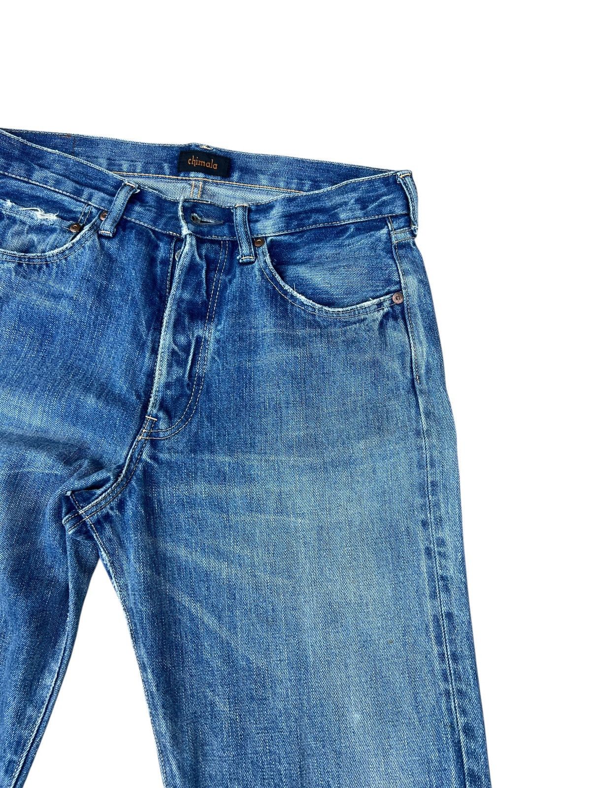 Chimala Chimala Japan Distressed Faded Denim Selvedge Jeans Size US 31 - 6 Thumbnail