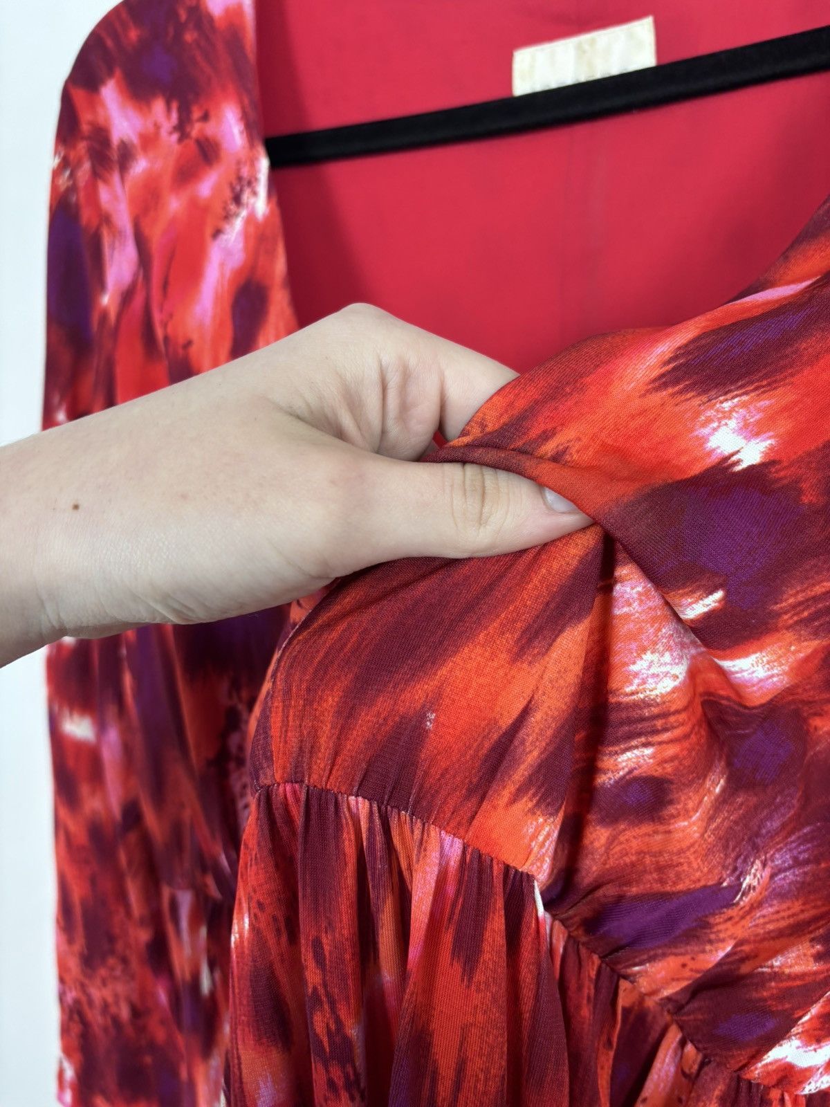 Iceberg Iceberg Women’s Red Abstract Animal Print V-Neck Dress Size L / US 10 / IT 46 - 7 Thumbnail