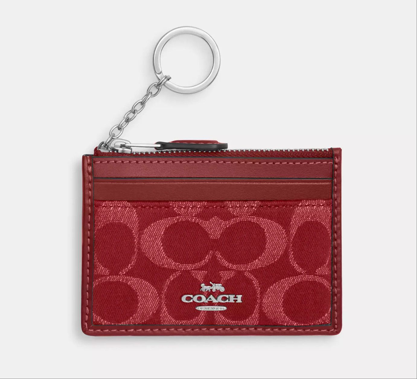 Mini Skinny Id Case In Signature Denim CDN29
