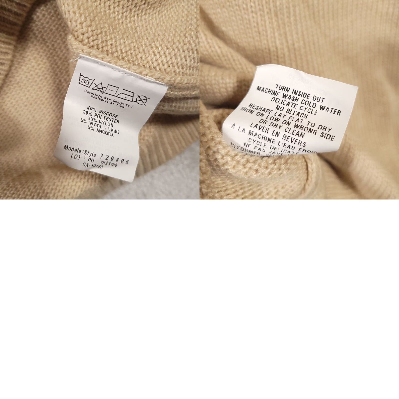 Vintage Cartise Beige Cowl Neck Sweater Wool Blend Grommets Medium Womens Size M / US 6-8 / IT 42-44 - 9 Thumbnail