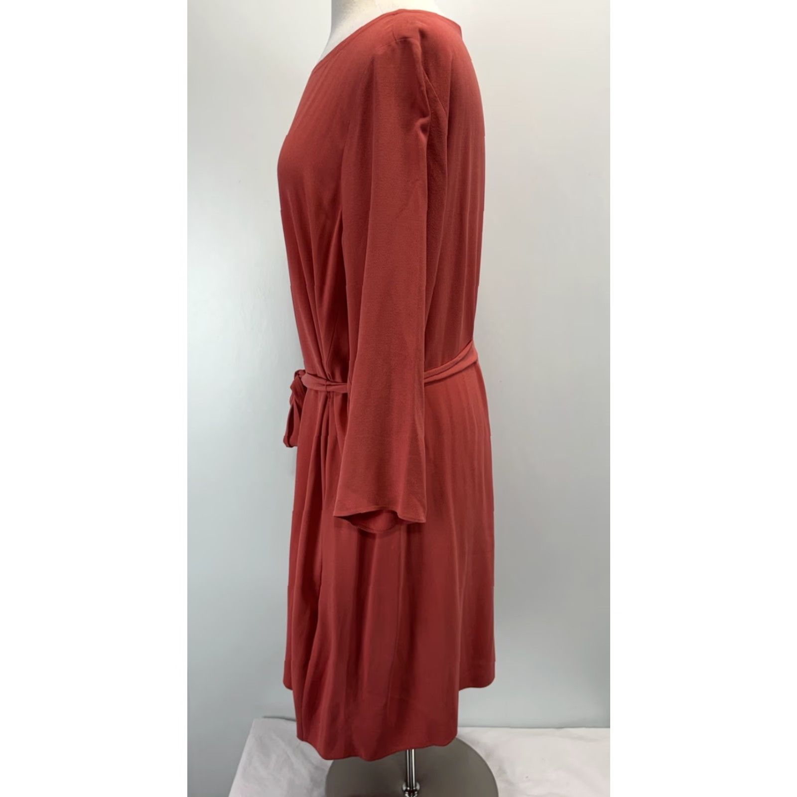 Eileen Fisher VINTAGE Eileen Fisher Dress Women’s XL Silk Coral Tie Belt Shift Minimalist Size XL / US 12-14 / IT 48-50 - 2 Thumbnail