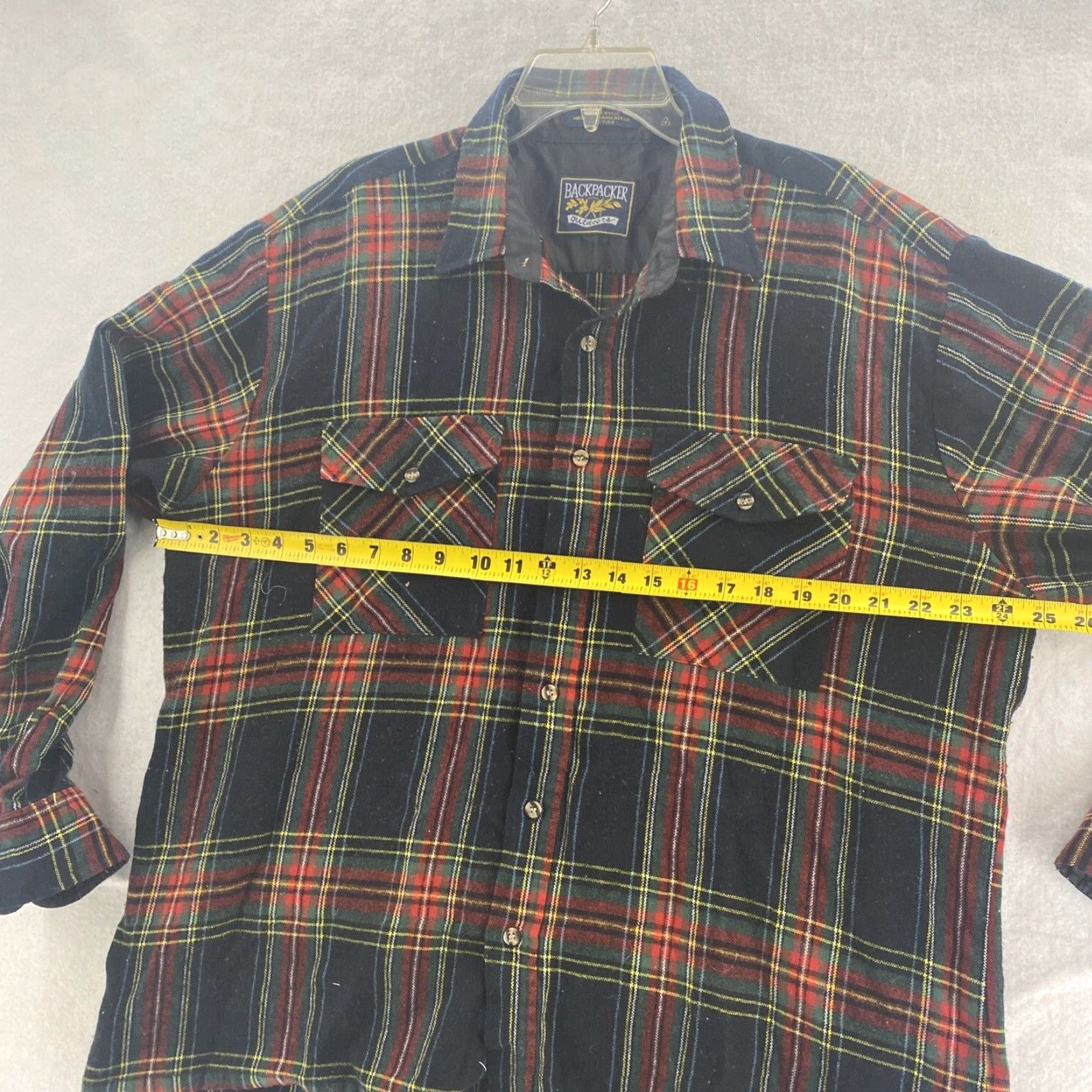 X-LARGE Back Packer Sportswear Shirt Adult XL Multicolor Plaid Flannel Button-Up Cotton Long Sleeve Outdoor Unisex Adults Size US XL / EU 56 / 4 - 2 Thumbnail