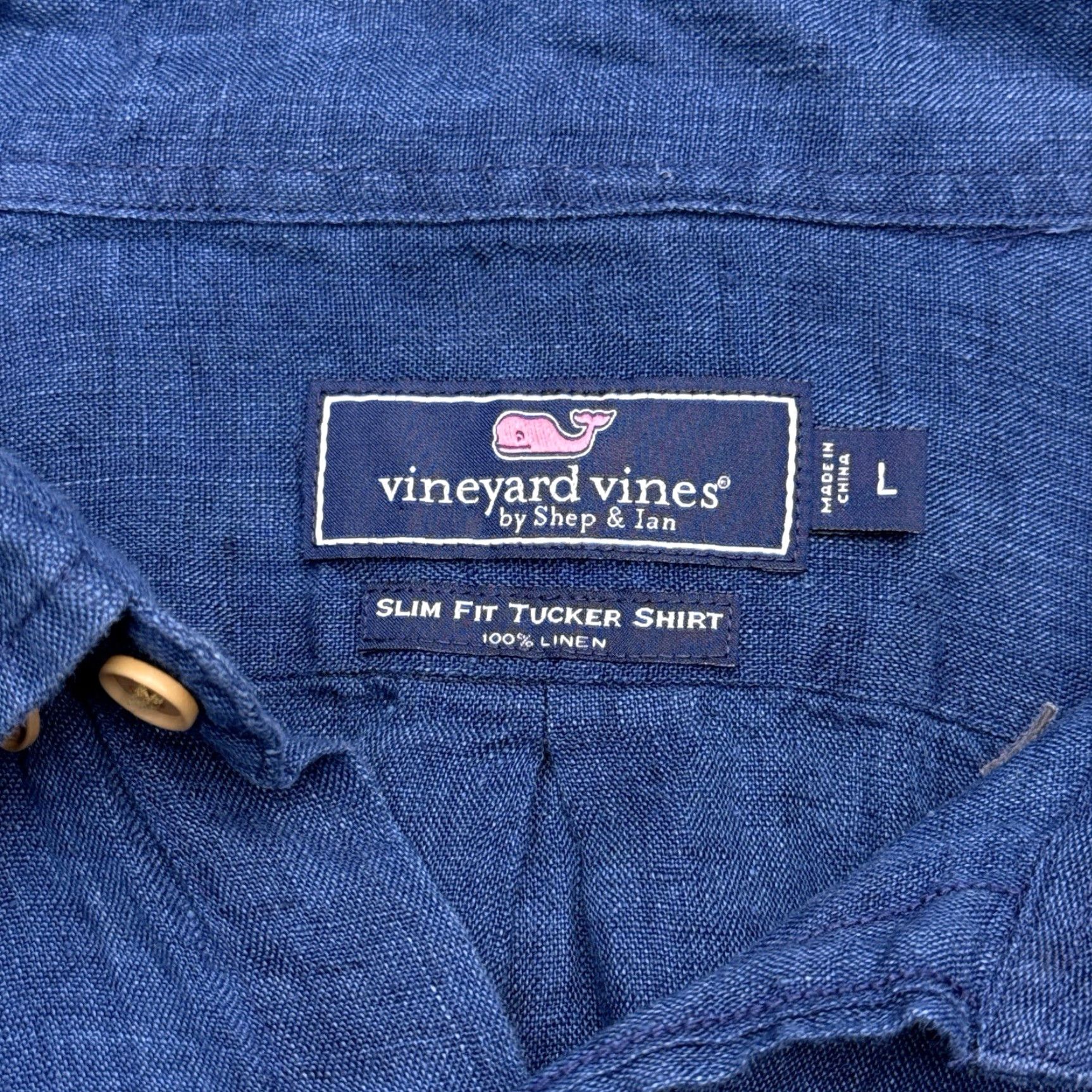 Vineyard Vines Vineyard Vines Tucker Shirt Slim Fit Mens L Blue Striped Button-Up Knit Linen Long Sleeve Collared Pocketed Casual Formal Workwear Size US L / EU 52-54 / 3 - 5 Thumbnail