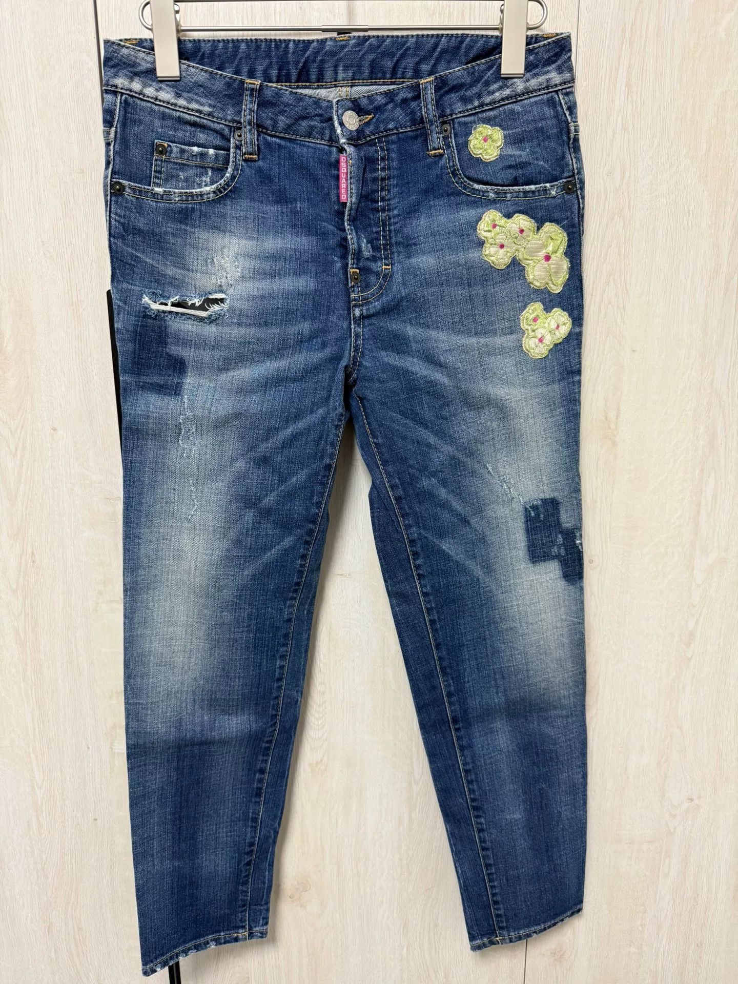 Dsquared2 DSQUARED2 Women's Blue Destroyed Jeans Size 42" / US 20 - 1 Thumbnail