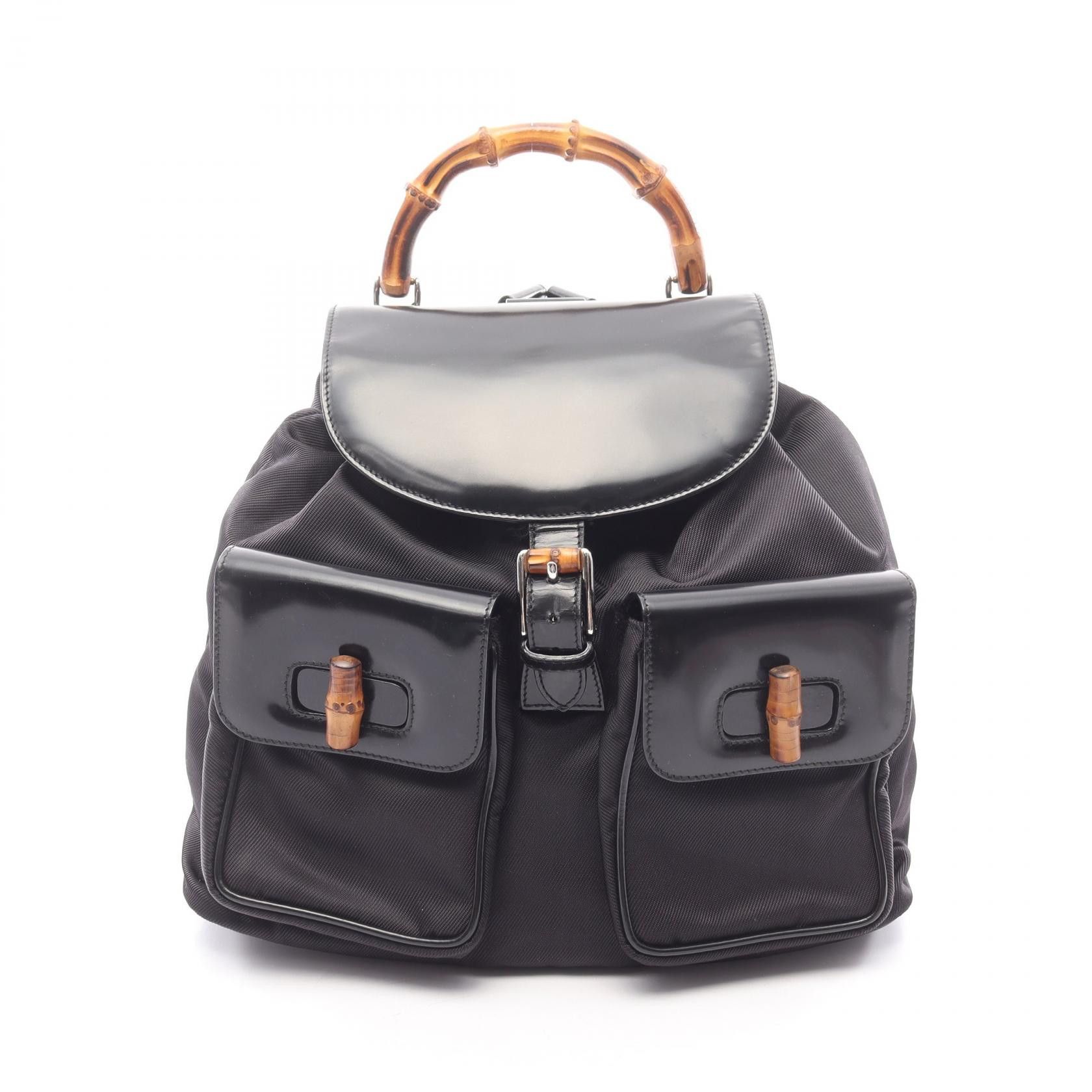 Gucci Gucci Gucci Bamboo Nylon Enamel Backpack Textile Backpack 003205800165 DUTY FREE for USA Size ONE SIZE - 1 Thumbnail
