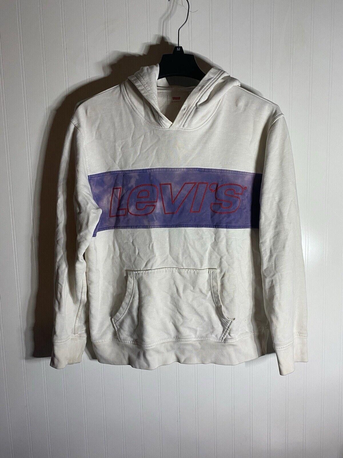 Designer Levi’s Pullover Hoodie Sweatshirt Size Large Gray Logo Shirt Size US 34 / EU 50 - 1 Thumbnail