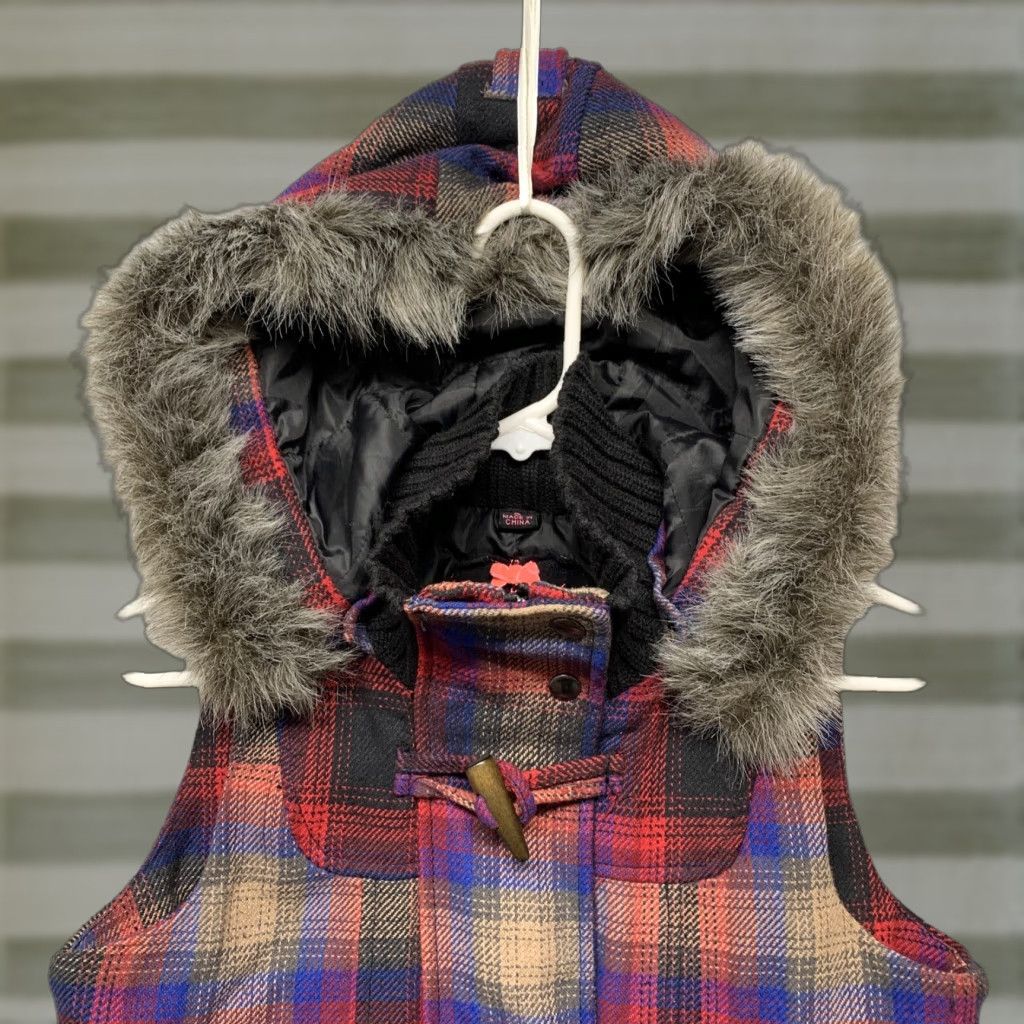 BB Dakota Jack BB Dakota Vest Women’s S Removable Hood Full Zip 4 Button Closure 2 Pockets Womens Vest Multi-Color Plaid Hanf? Size S / US 4 / IT 40 - 1 Thumbnail