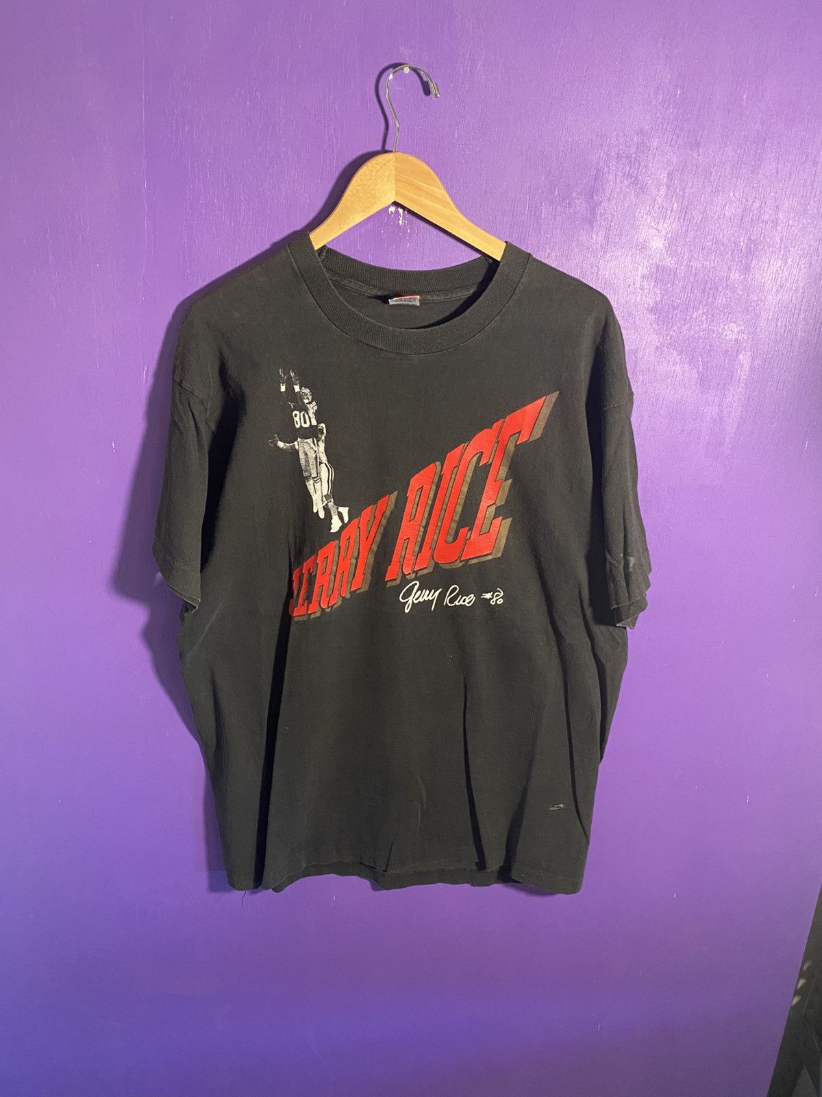 NFL Vintage 90s 49ers Jerry rice player t-shirt Size US XL / EU 56 / 4 - 1 Thumbnail