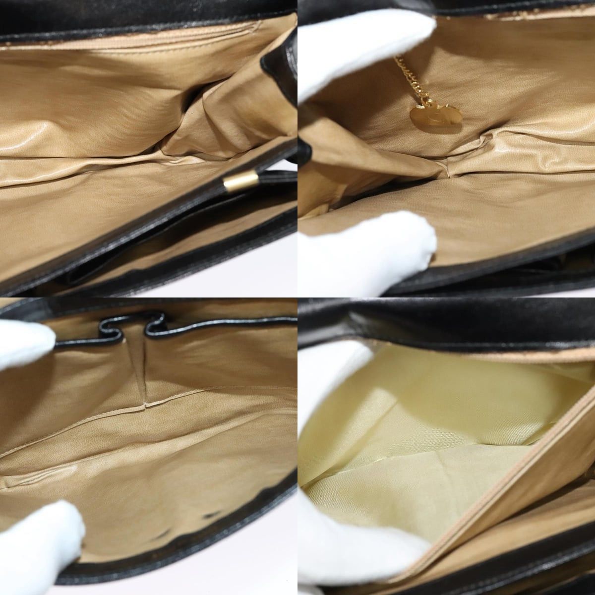 Celine CELINE Shoulder Bag Leather Black Gold Size ONE SIZE - 12 Thumbnail