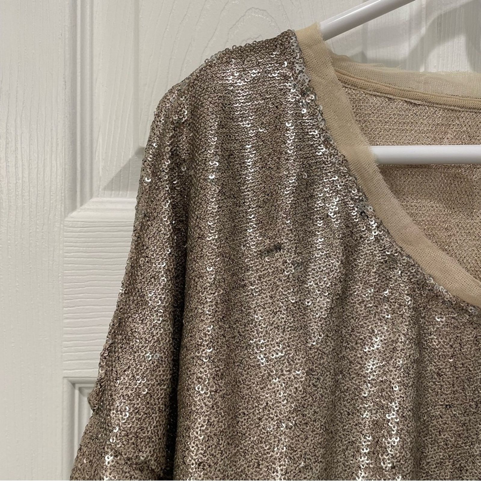 Free People Free People Champagne Dreams Sequin Top Size S / US 4 / IT 40 - 4 Thumbnail