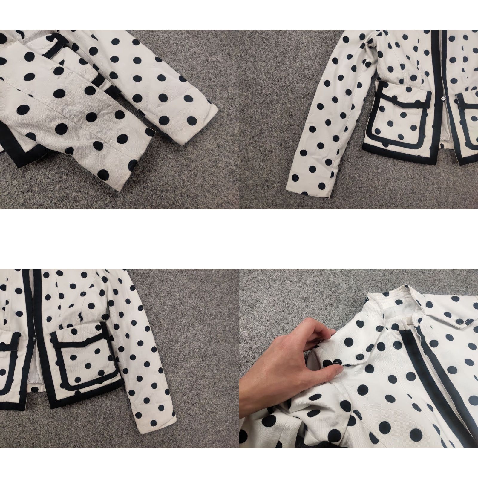 Valentino Valentino Valentino Roman Vintage Blazer Jacket Cotton White with Black Polka Dots Women M Casual 90s Designer Pocket Size M / US 6-8 / IT 42-44 - 9 Thumbnail