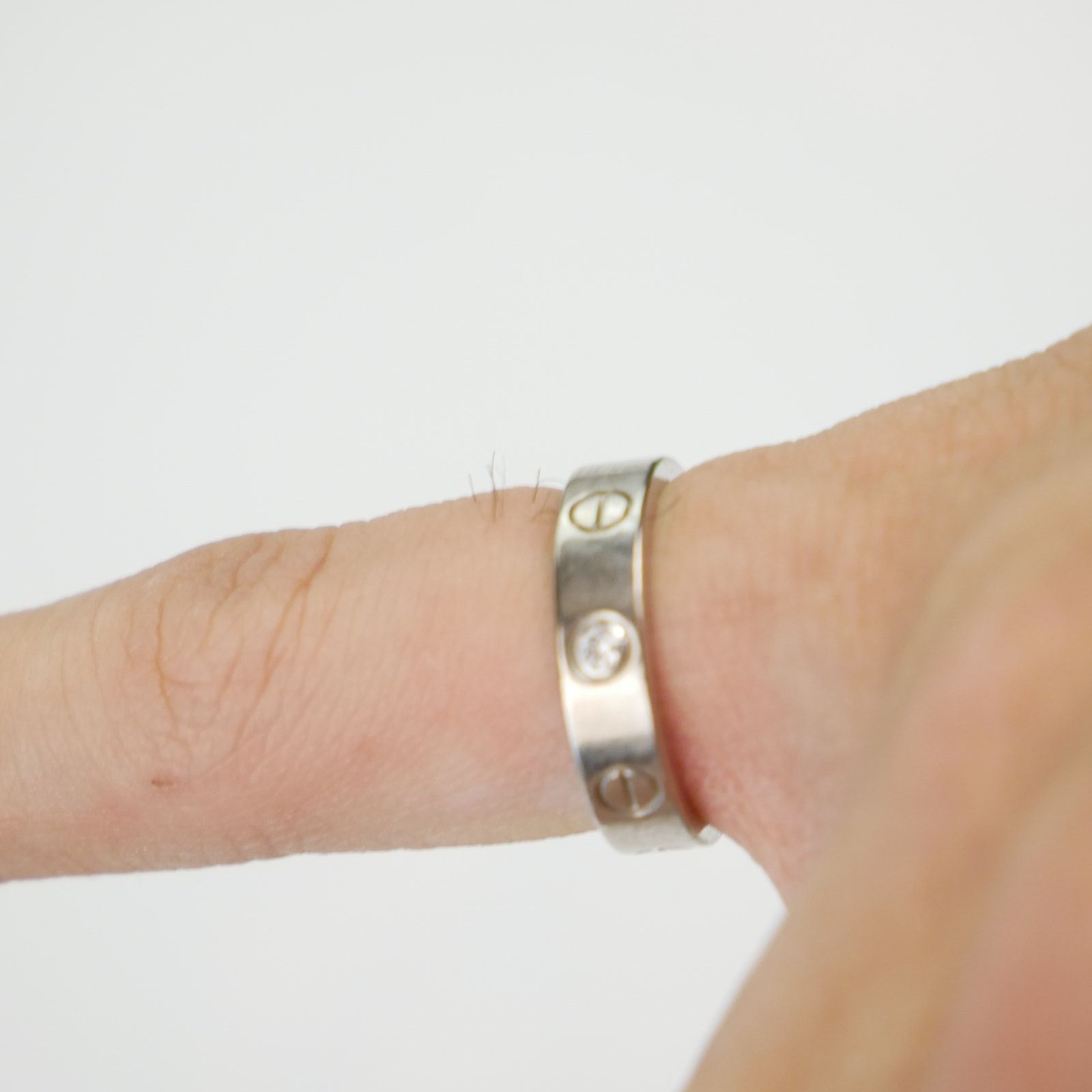 Cartier Cartier 18K White Gold and Diamond Love Band Ring Size ONE SIZE - 8 Thumbnail