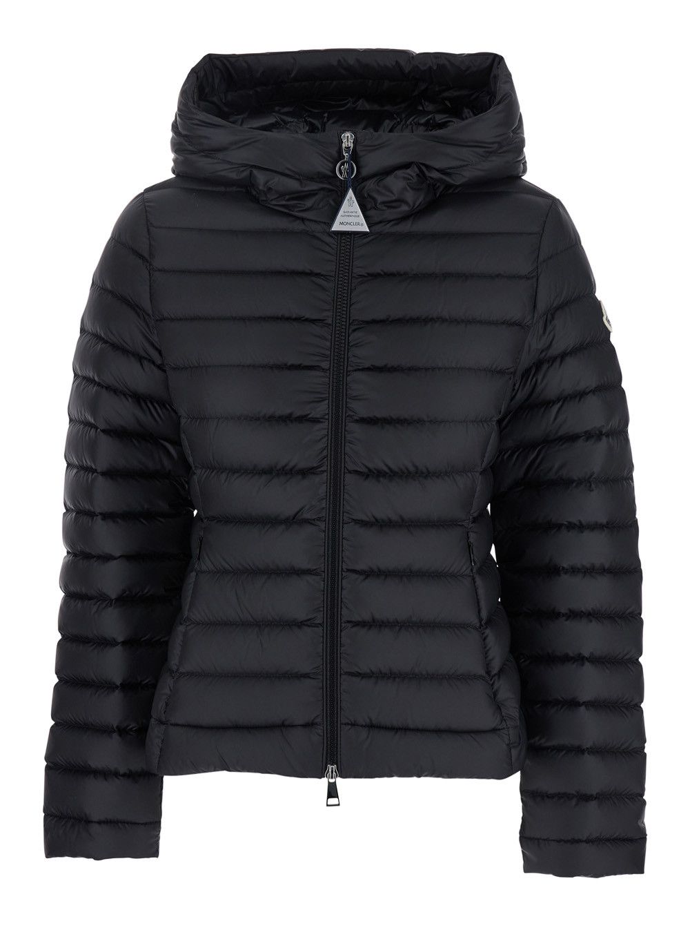 Moncler 'Ige' Black Down Jacket with Logo Patch on the Sleeve in Tech Fabric Woman Size S / US 4 / IT 40 - 1 Thumbnail