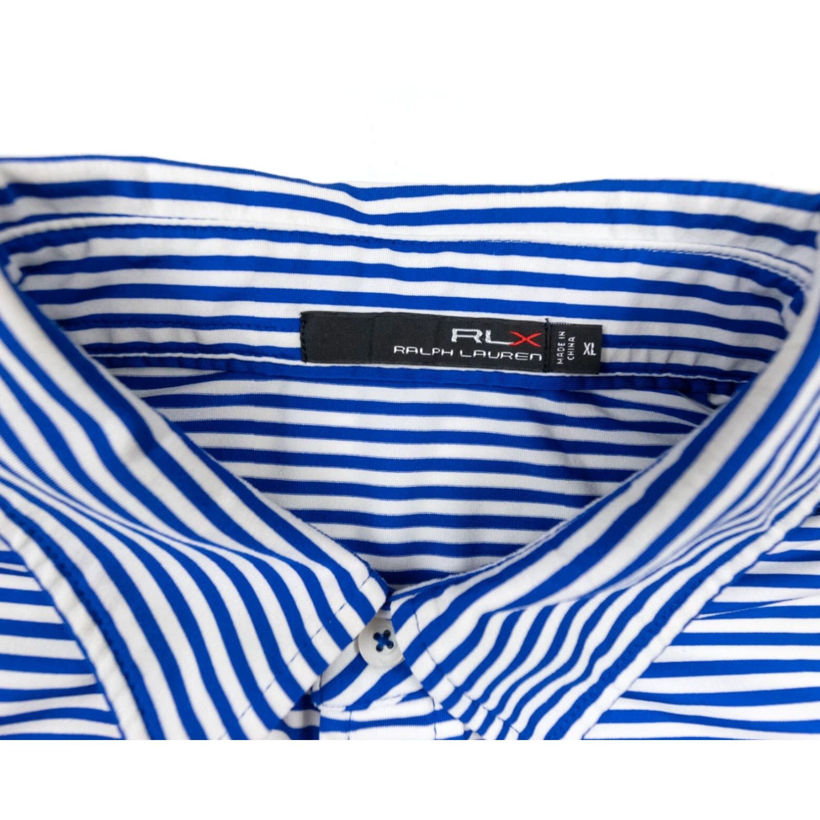 RLX Ralph Lauren VINTAGE RLX Ralph Lauren Polo Shirt Adult XL Blue 1896 Golf Striped Mens Stretch Size US XL / EU 56 / 4 - 5 Thumbnail