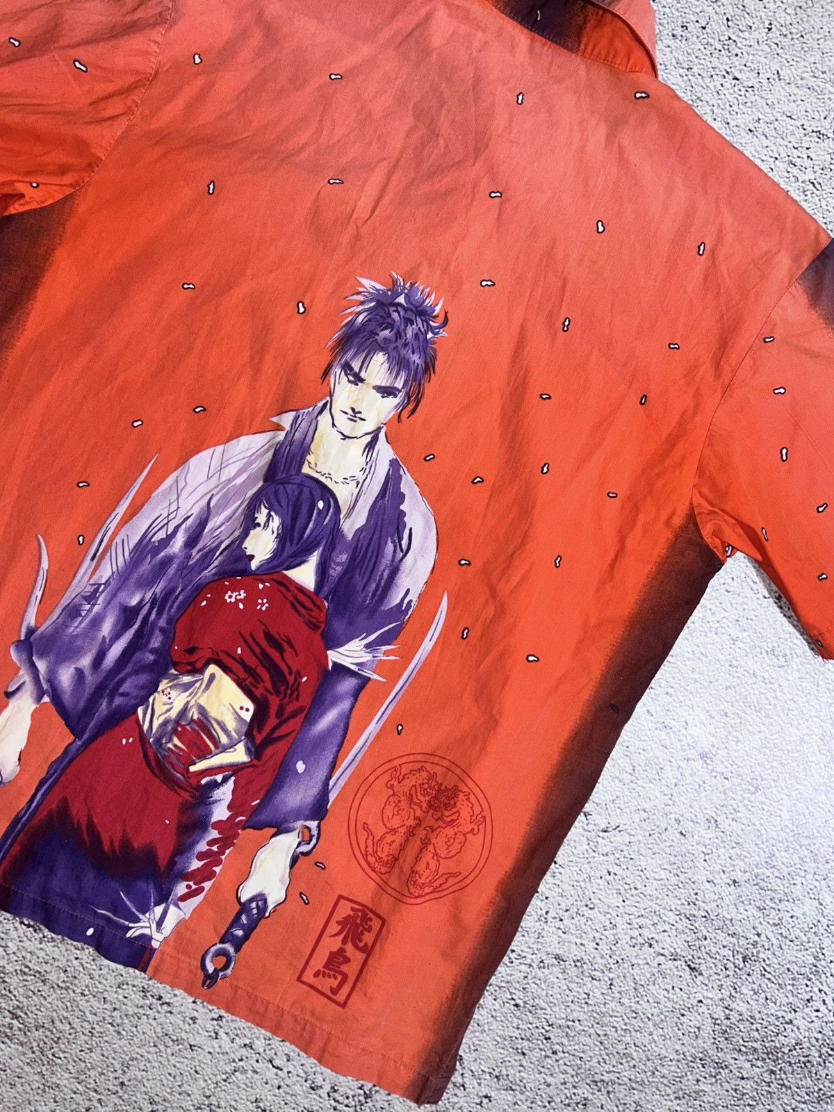 Vintage Vintage Y2K 2000s Japanese Samurai Graphic Button Up Shirt Size US XL / EU 56 / 4 - 13 Thumbnail