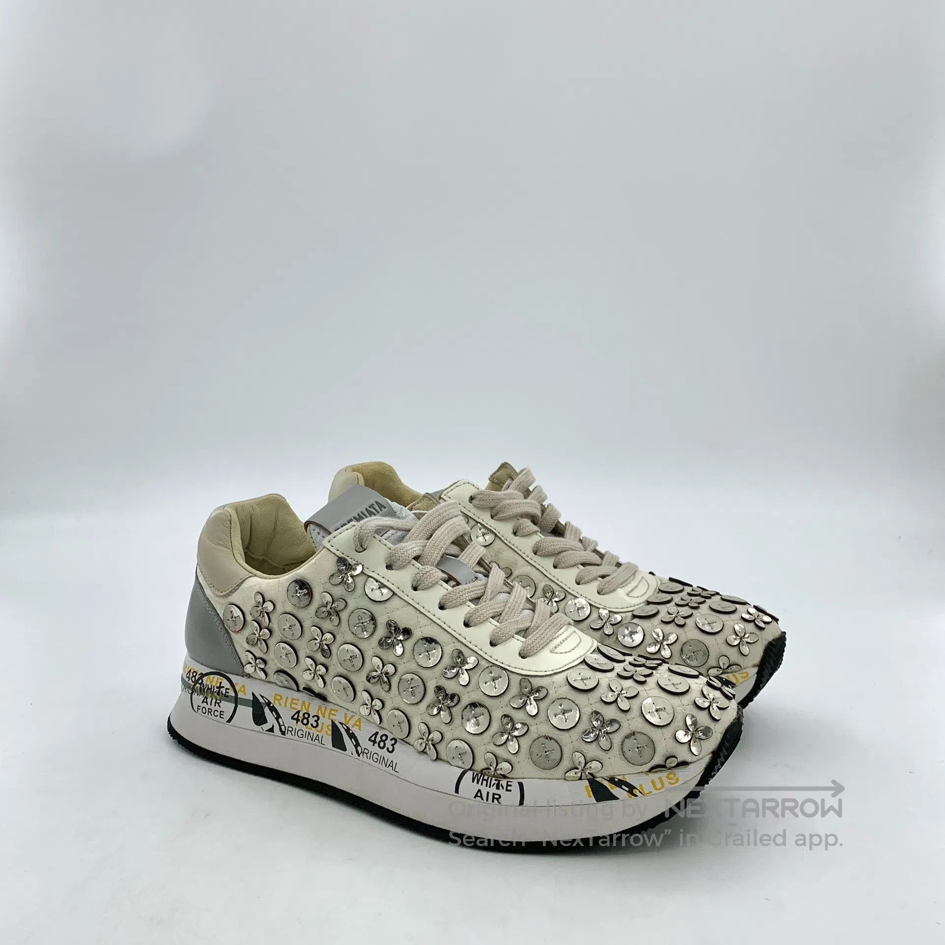 Premiata Premiata Contrast Color Studs Decorated Letter Printed Lac Size US 6.5 / IT 36.5 - 2 Thumbnail