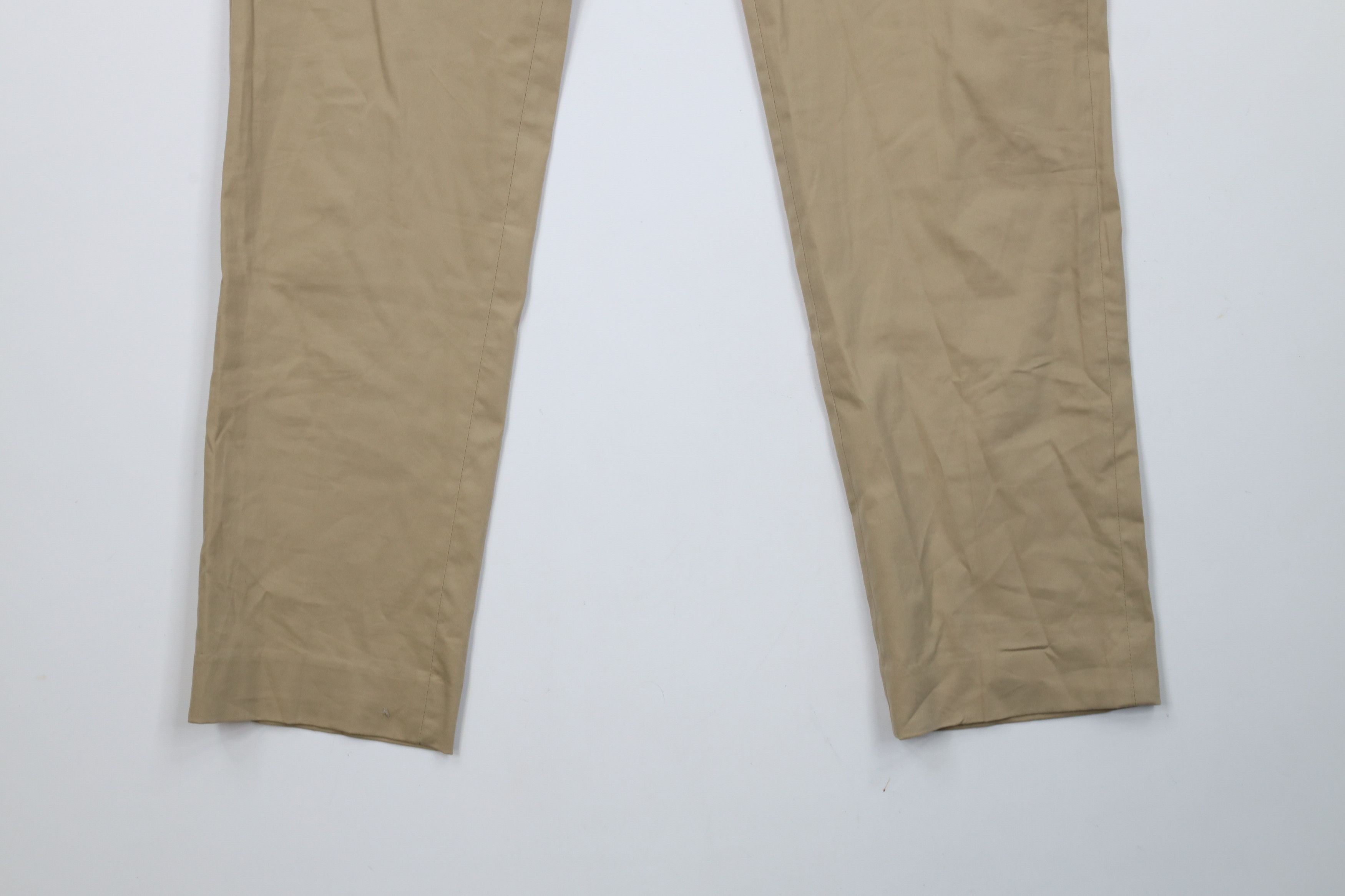 Express × Vintage Express Slim Fit Flat Front Chino Chinos Pants Beige Khaki Size US 31 - 4 Thumbnail