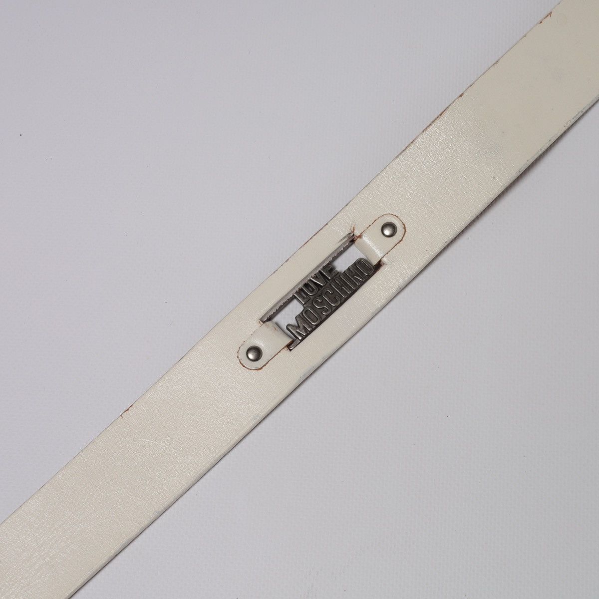 Love Moschino Love Moschino Cow Leather White Belt Metal Logo Size ONE SIZE - 4 Thumbnail