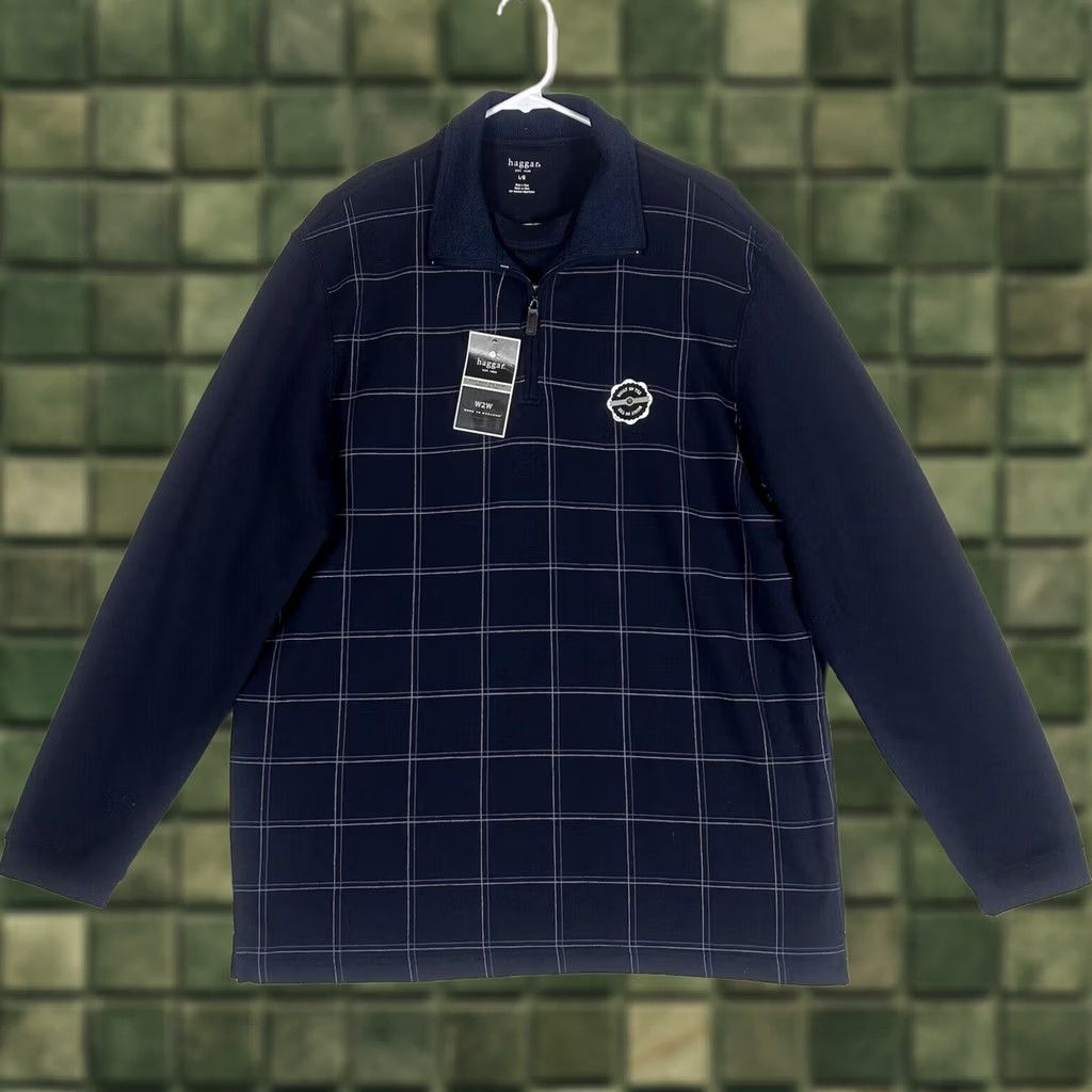 Haggar Haggar Polo Shirt Long Sleeve Button-Down Knit Solid Blue Men's Large Size US L / EU 52-54 / 3 - 1 Thumbnail