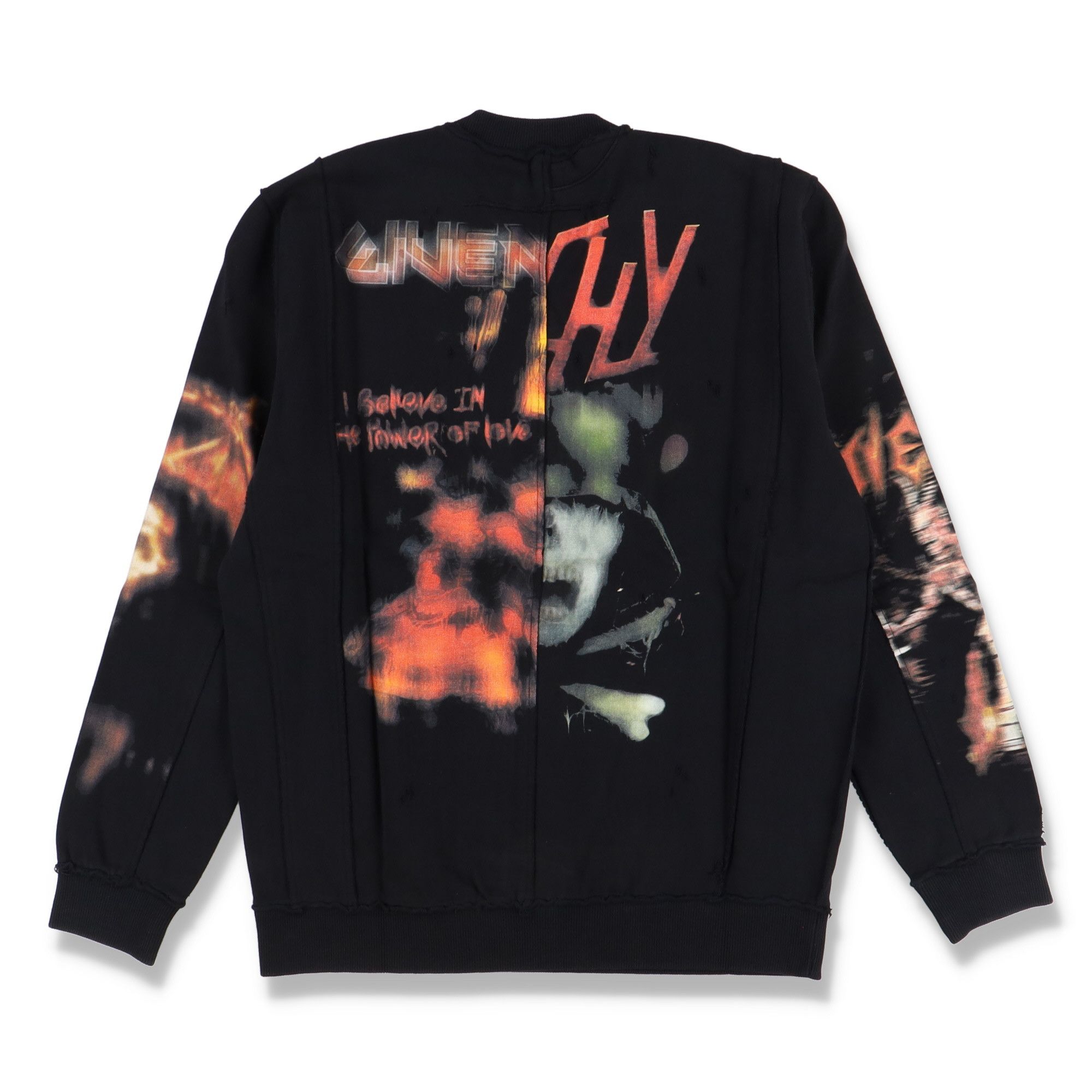 Givenchy Black Heavy Metal Distressed Sweatshirt Size US M / EU 48-50 / 2 - 9 Thumbnail
