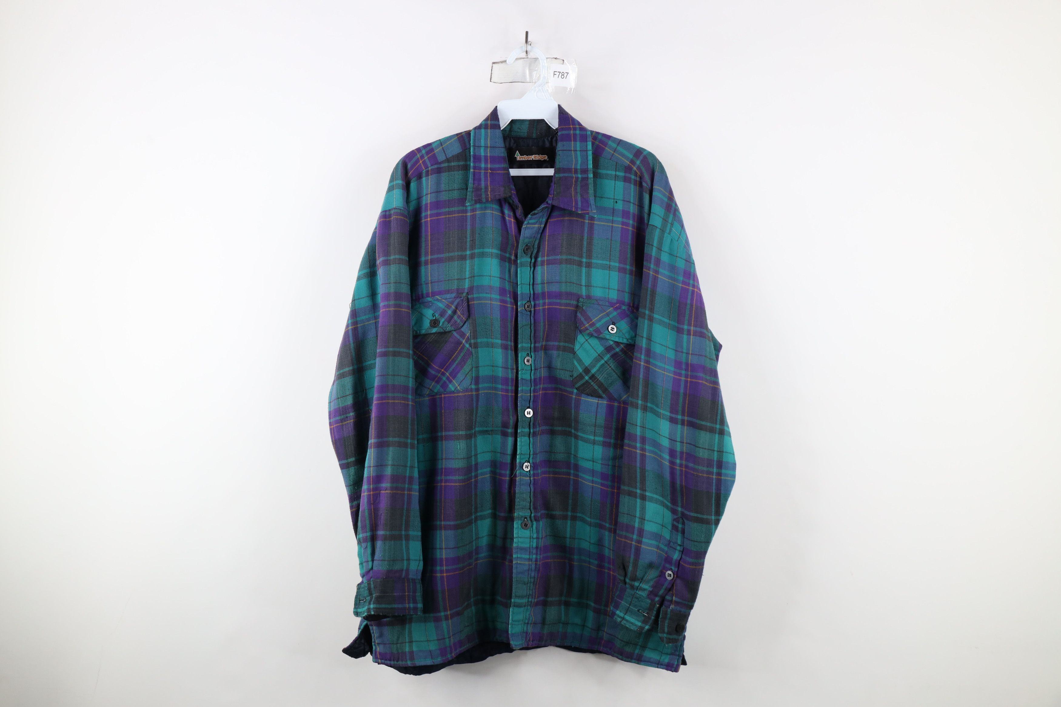 Vintage Vintage 90s Streetwear Quilted Flannel Button Shirt Jacket Size US L / EU 52-54 / 3 - 1 Thumbnail