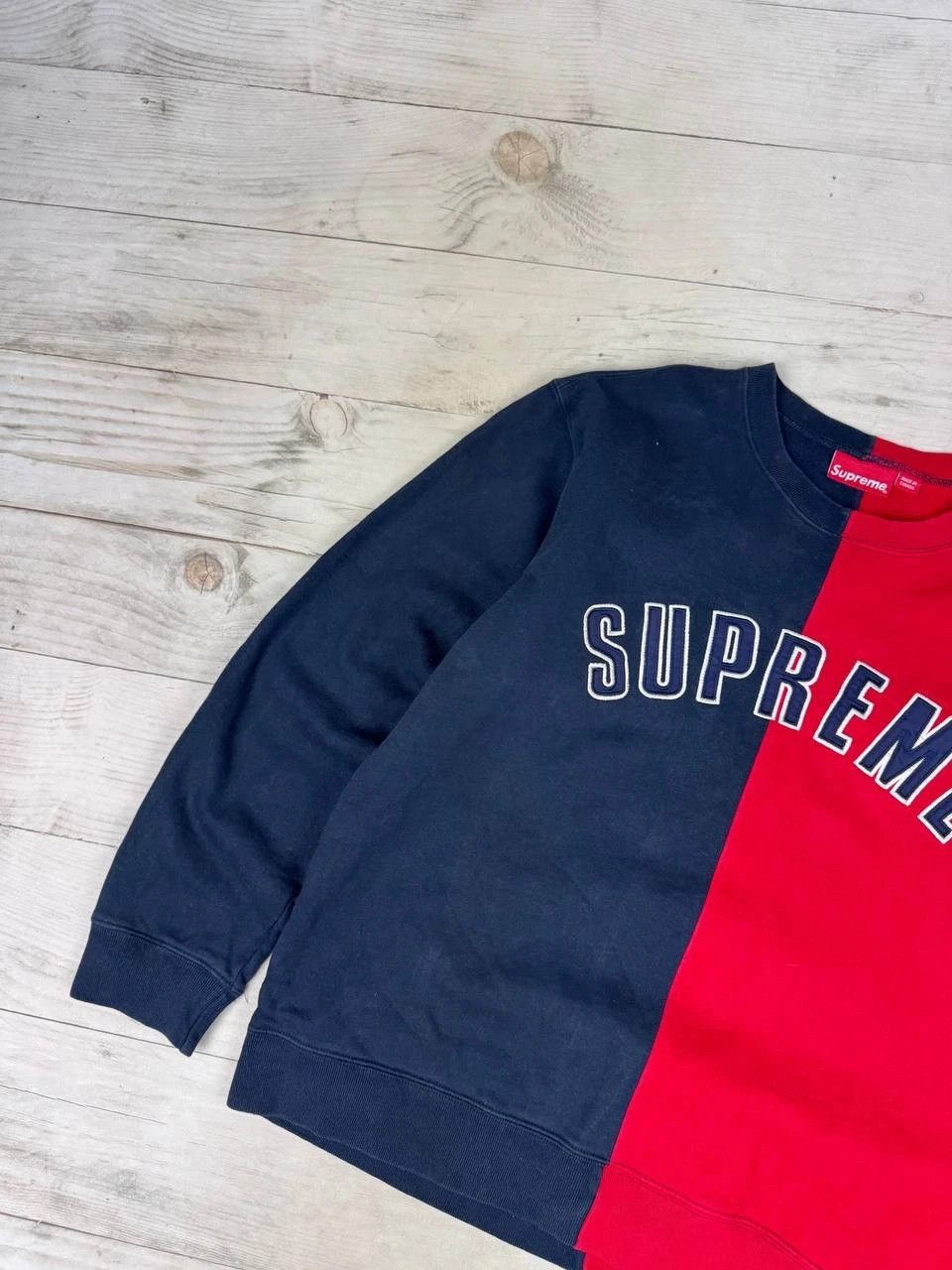 Supreme Supreme Split Sweatshirt Men Size XL Blue Red Size US XL / EU 56 / 4 - 5 Thumbnail