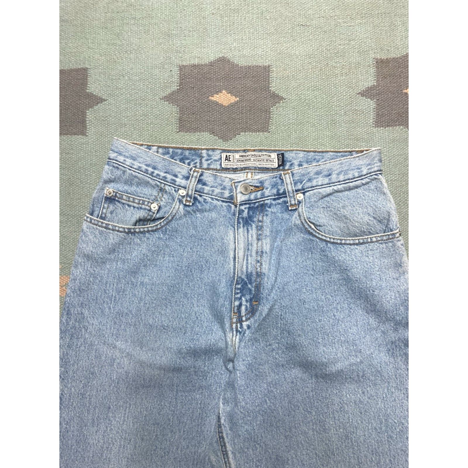 American Eagle Outfitters VINTAGE American Eagle Jeans Blue Denim Light Wash Straight Leg 31x34 Men Baggy Skater Size US 31 - 3 Thumbnail