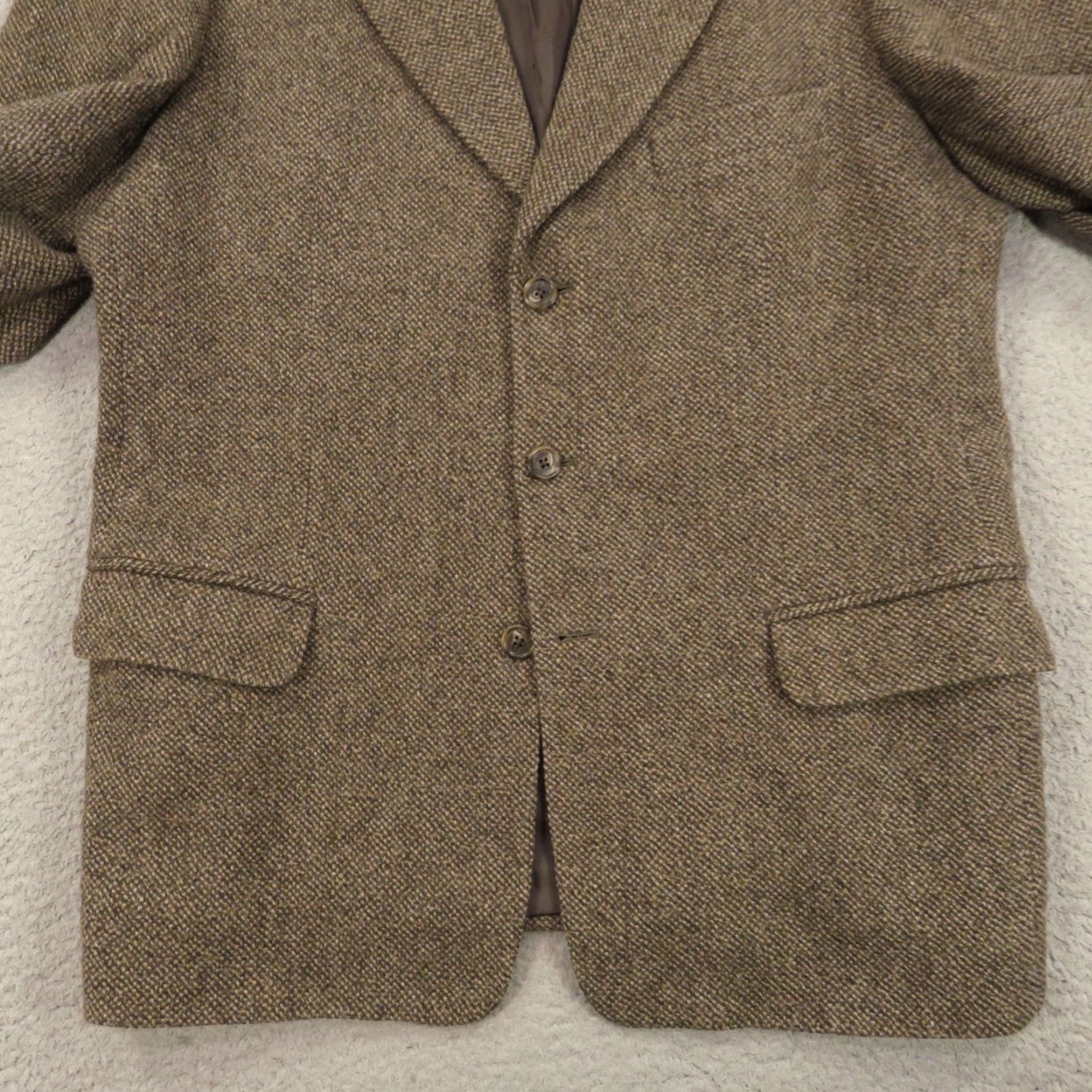 Banana Republic VINTAGE Banana Republic Blazer Jacket 44R Tweed Sport Coat Made in Italy Wool Nylon Men Regular Brown Size 44R - 4 Thumbnail