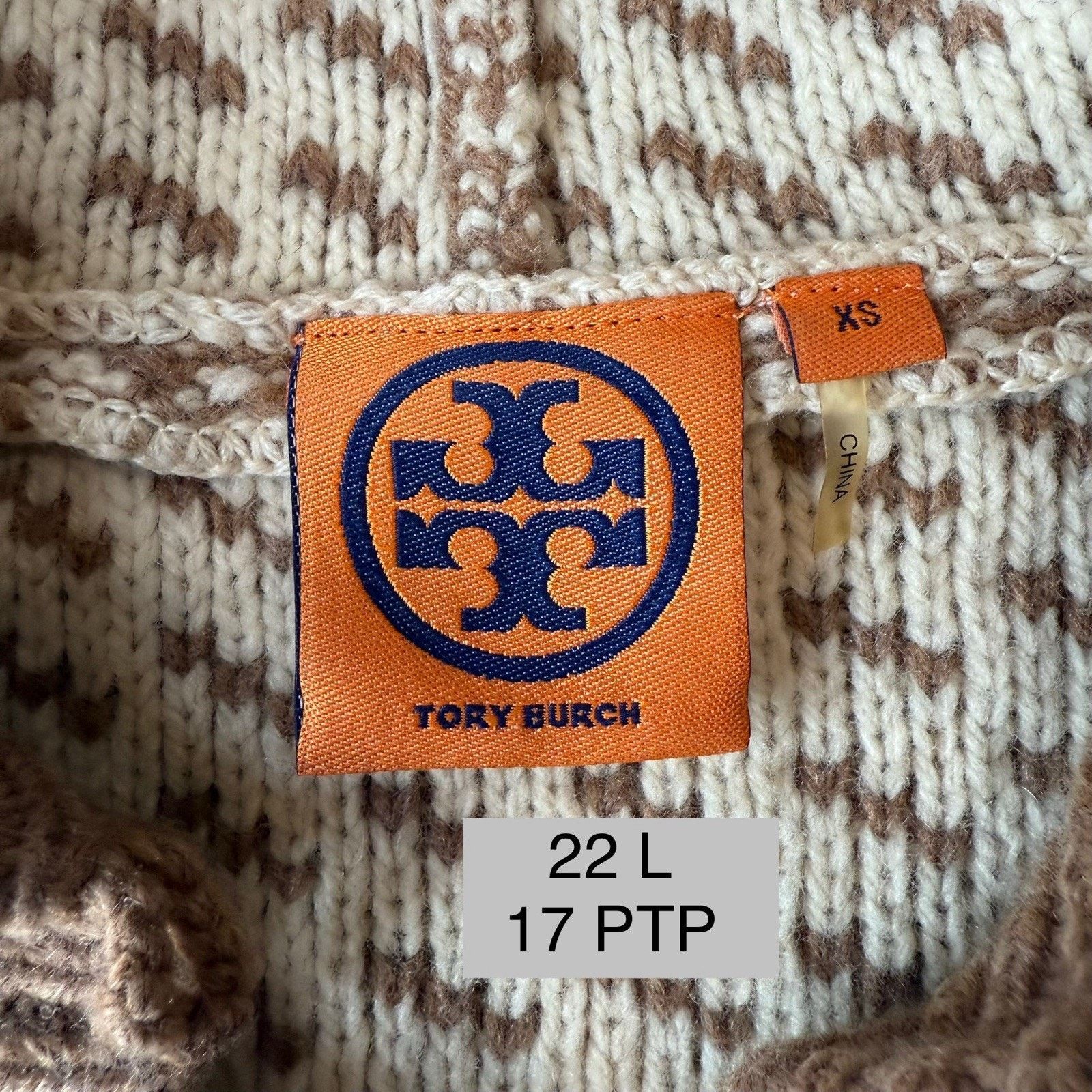 Tory Burch Tory Burch Sweater XS Brown Hooded Wool Pullover Argyle Glam Size XS / US 0-2 / IT 36-38 - 7 Thumbnail