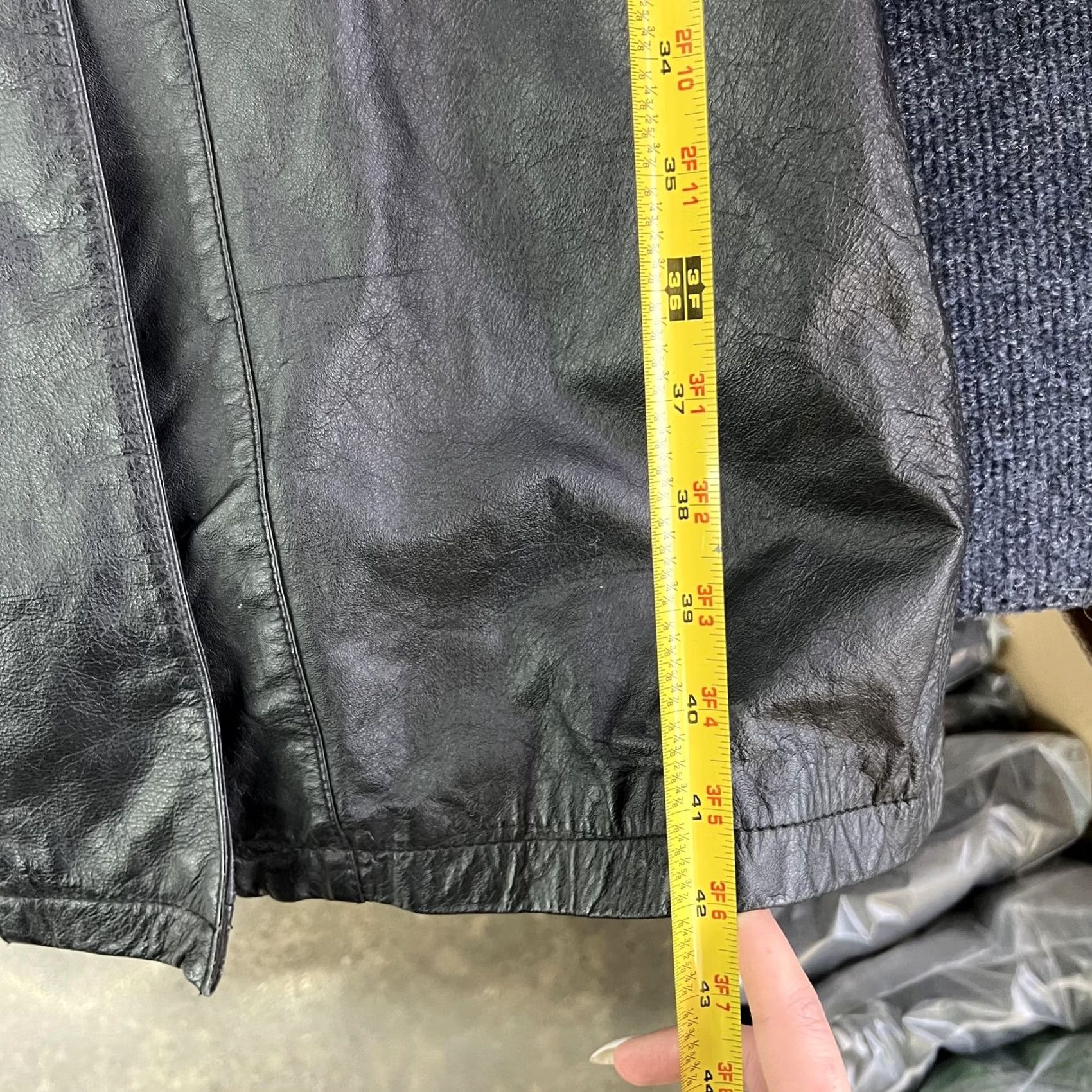 Vintage Brandon Thomas Coat Womens S Black Leather Button Front Mid-Length Overcoat Size S / US 4 / IT 40 - 7 Thumbnail