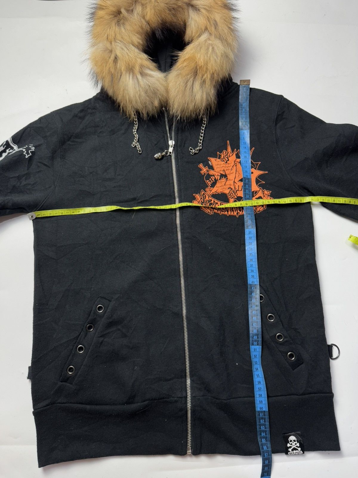 If Six Was Nine STUDDED PUNK FUR HOODIE SEXPOTREVENGE ROCK GOTHICH STYLE Size US M / EU 48-50 / 2 - 6 Thumbnail
