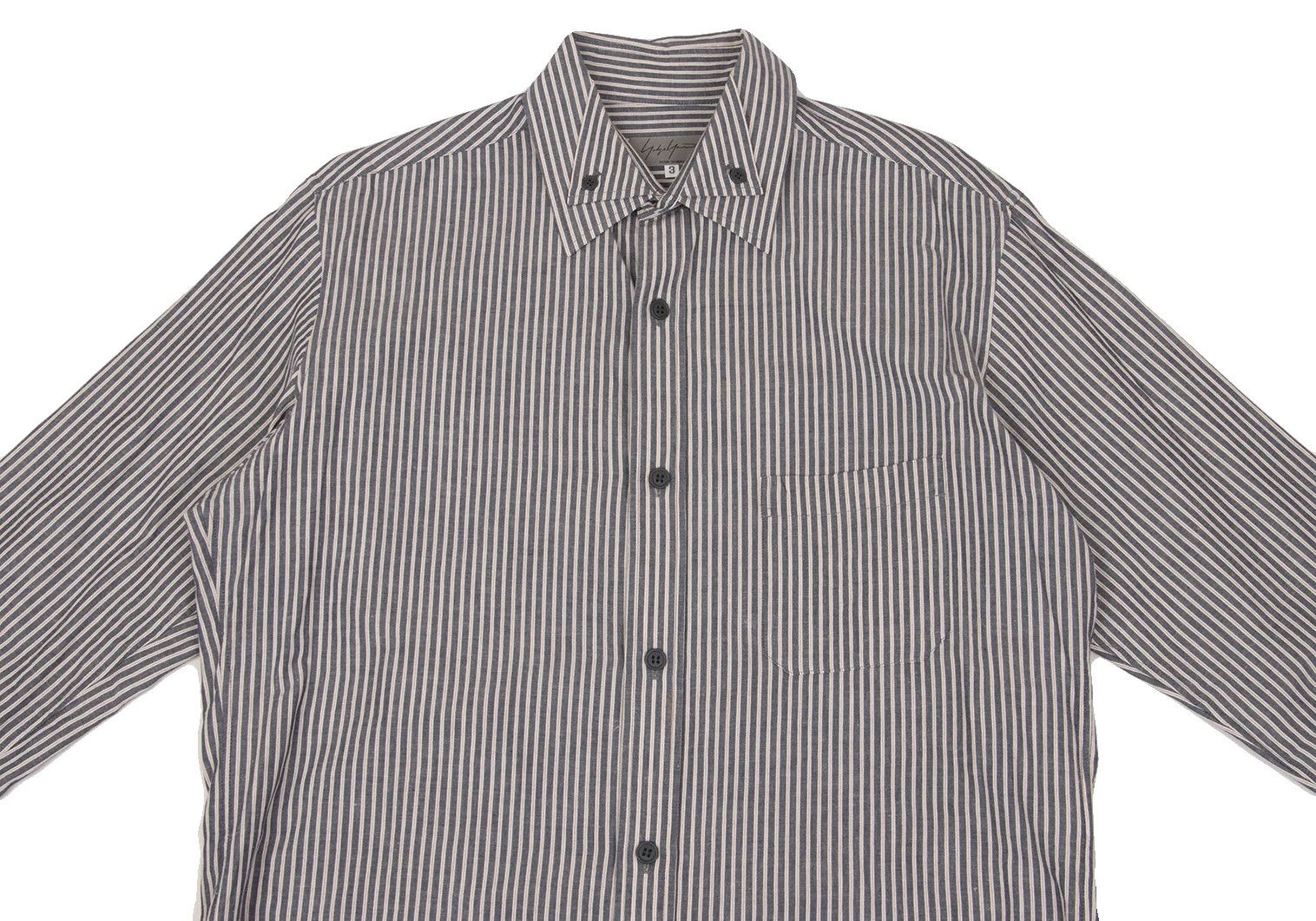 Yohji Yamamoto Yohji Yamamoto Cotton Linen Stripe Shirt Size US M / EU 48-50 / 2 - 2 Thumbnail