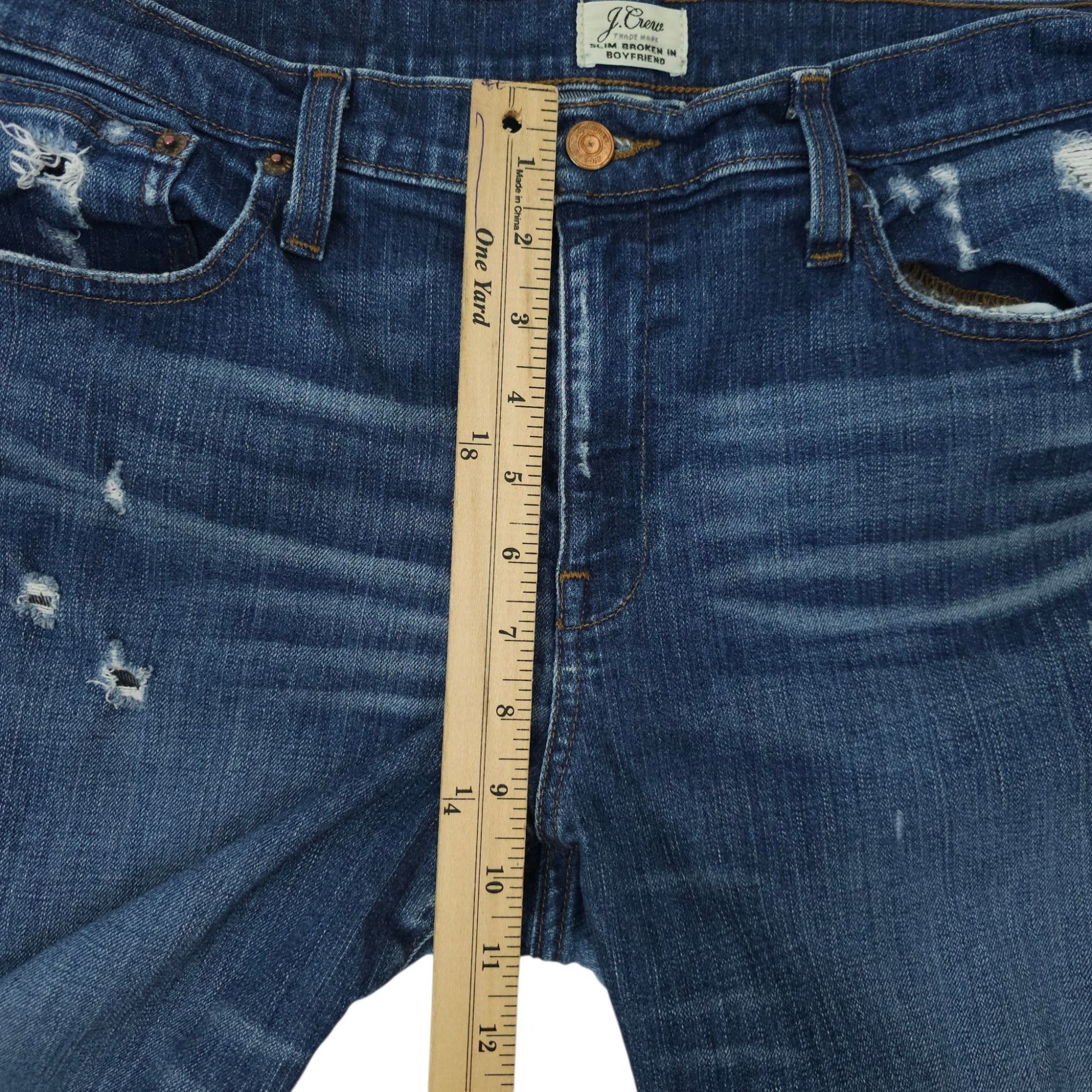 J.Crew J.Crew Slim Broken Boyfriend Jeans Womens 31 Mid Rise Size 35" - 4 Thumbnail