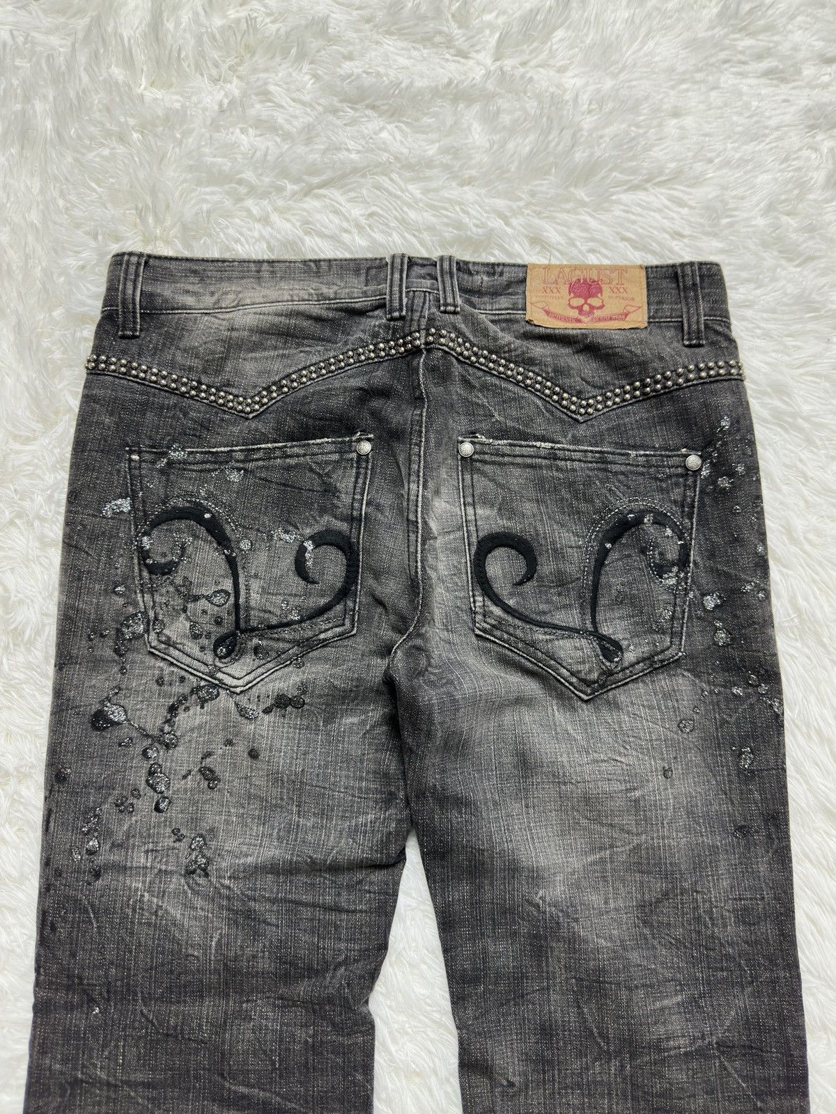 If Six Was Nine 💥rare💥2000s japanese lagust paint splaitter distressed flare Size US 32 / EU 48 - 6 Thumbnail