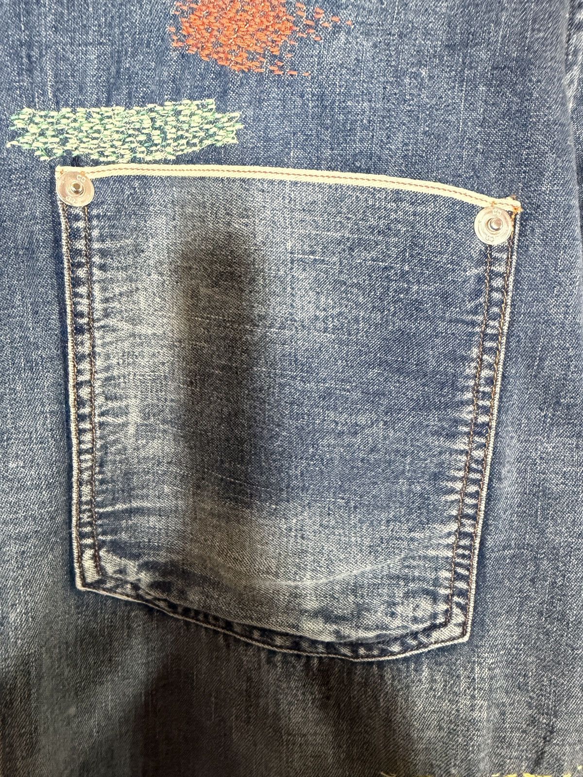 Dior Dior Stitch-Work Embroidery Denim Button Up- Hedi Slimane Size US S / EU 44-46 / 1 - 8 Thumbnail