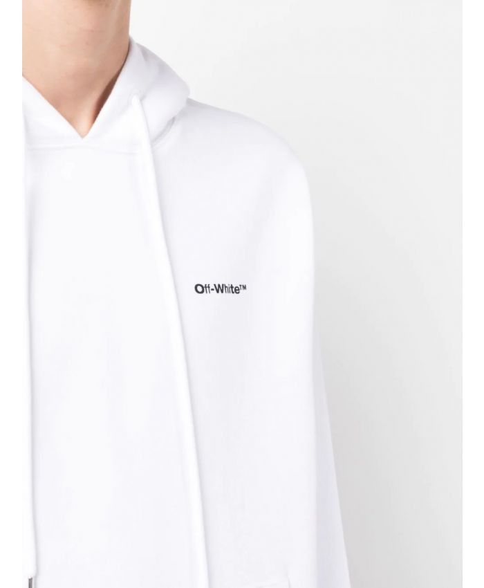 Off-White o1gr1nt1124 Wave Outl Diag Slim Hoodie in White Black Size US XS / EU 42 / 0 - 5 Thumbnail