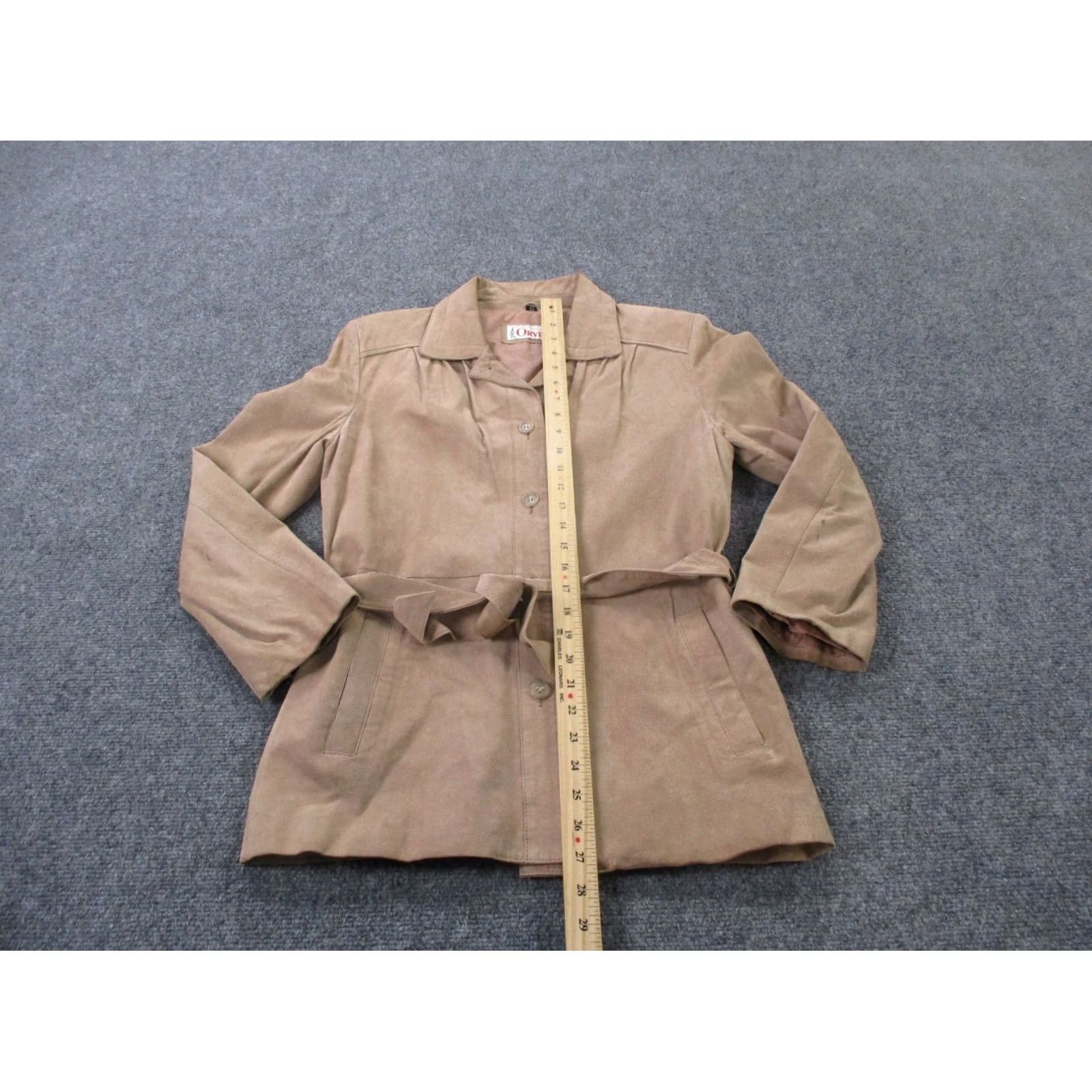 Orvis VINTAGE Orvis Jacket Beige Genuine Leather Coat Belted Designer 80s 90s Womens S Size S / US 4 / IT 40 - 3 Thumbnail