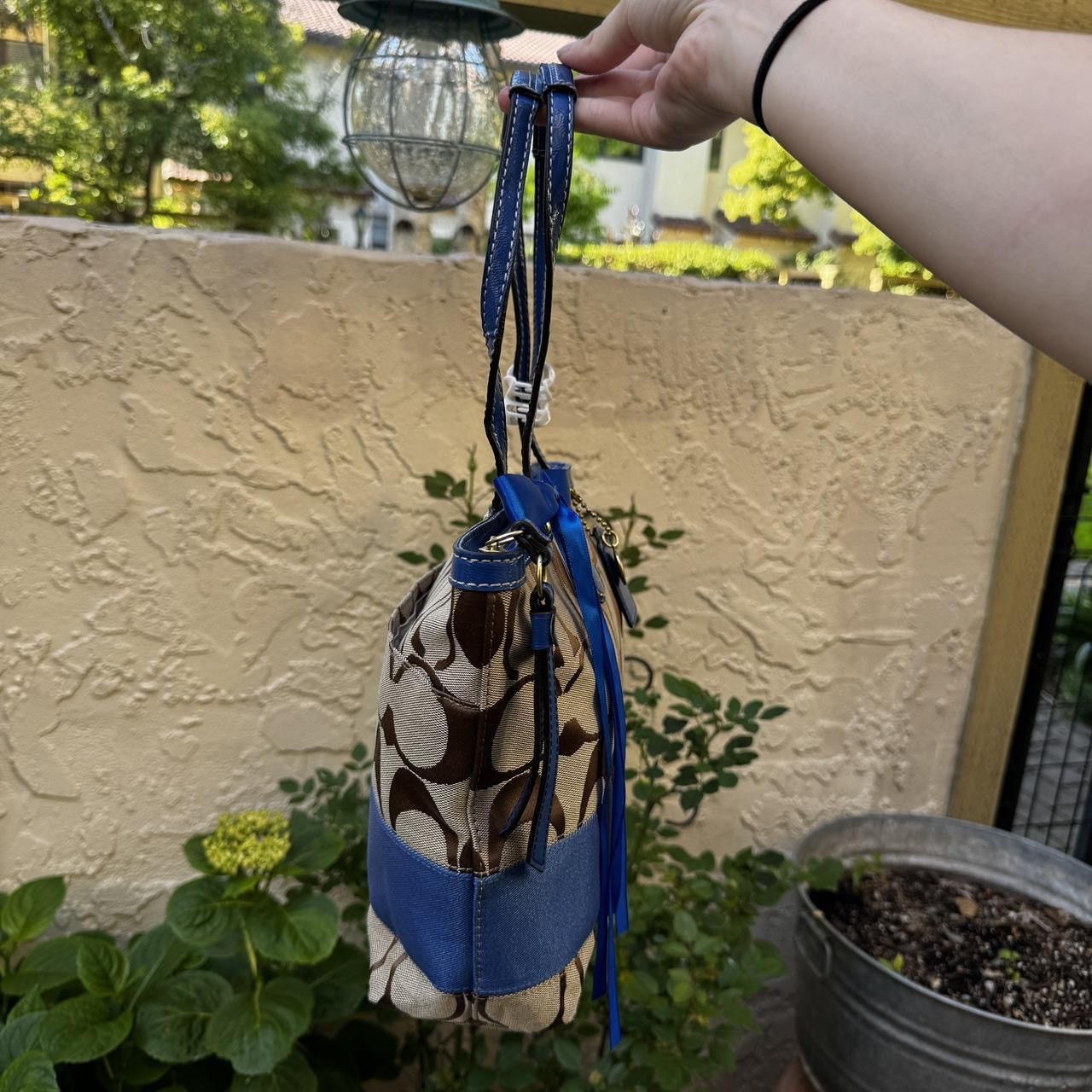 Coach Y2K Coach Blue & Brown Monogramed Mini Tote Size ONE SIZE - 5 Thumbnail