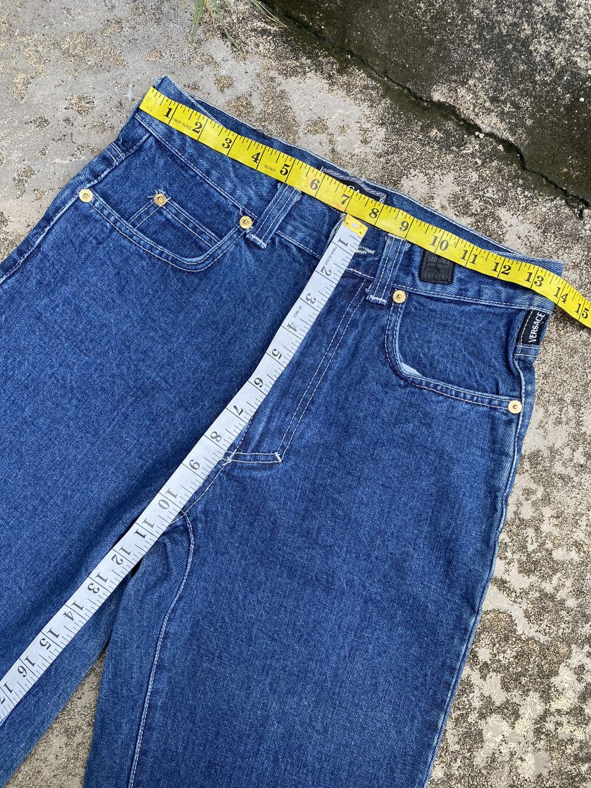 Vintage Vintage 90s Versace Couture Denim Jeans Pants Size 27" / US 4 / IT 40 - 11 Thumbnail