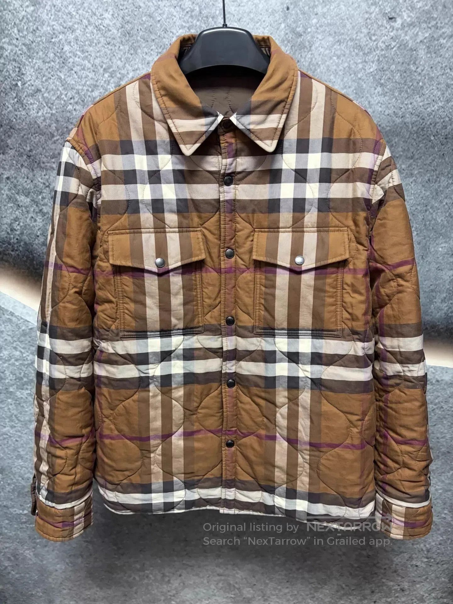 Burberry Brown Quilted Jacket with Button Front - Size L. Size US L / EU 52-54 / 3 - 3 Thumbnail