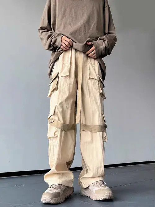 VIBE Khaki High Street Vintage Loose Fit Work Pants Size US 30 / EU 46 - 8 Thumbnail