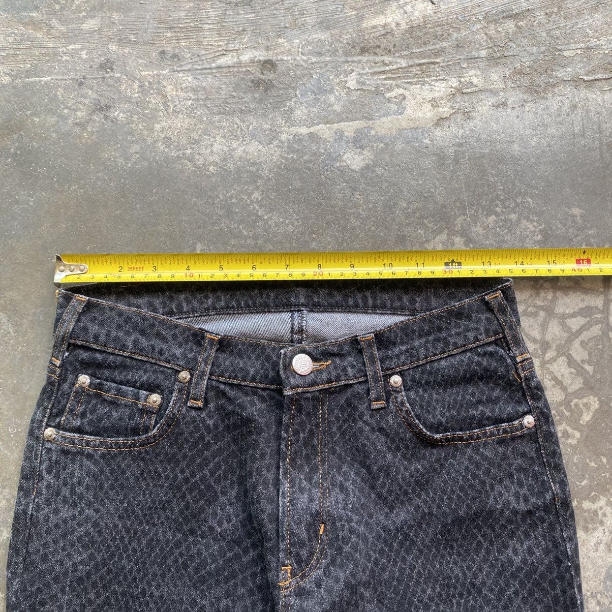 Hysteric Glamour × Japanese Brand Vintage CIMARRON SPAIN Snake Scale Stretchable Flared Jeans Size 27" / US 4 / IT 40 - 12 Thumbnail